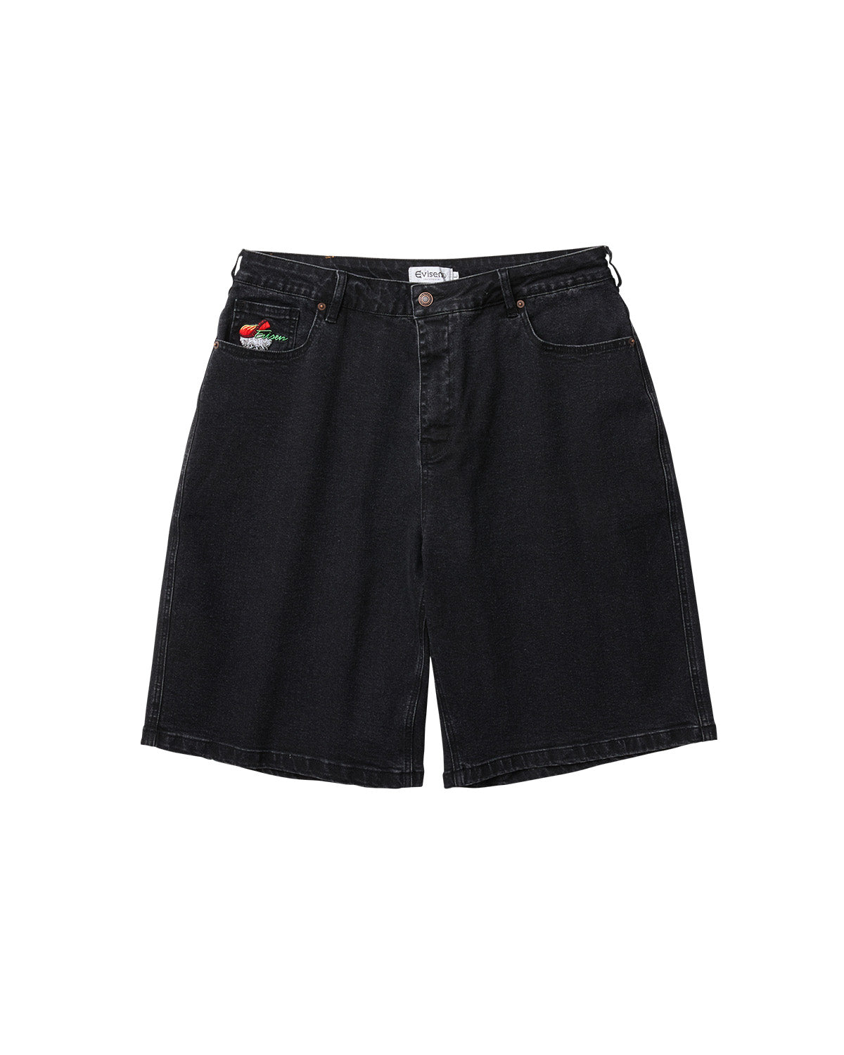 SUSHI DENIM SHORTS - BLACK – Evisen Skateboards ゑ (エビセン