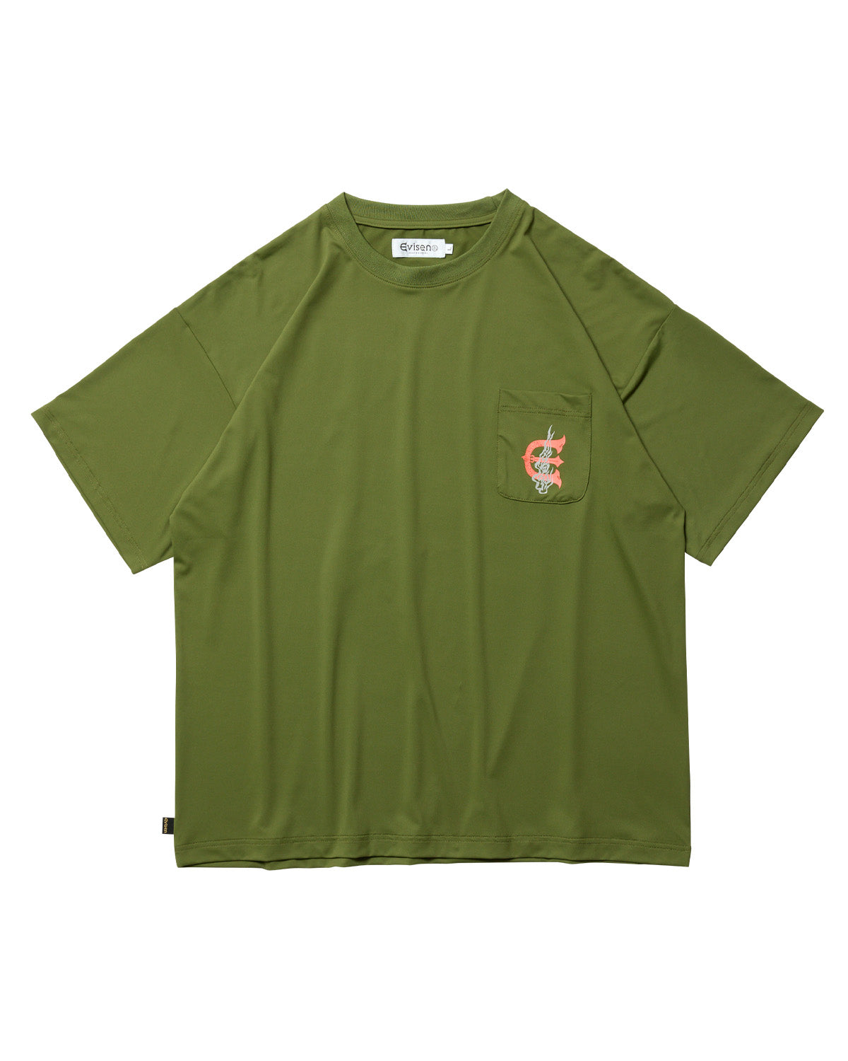 FIRE RECTANGLE LOGO POCKET TECH TEE - FOREST