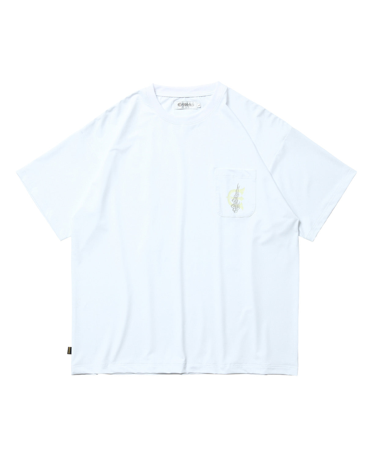 FIRE RECTANGLE LOGO POCKET TECH TEE - WHITE