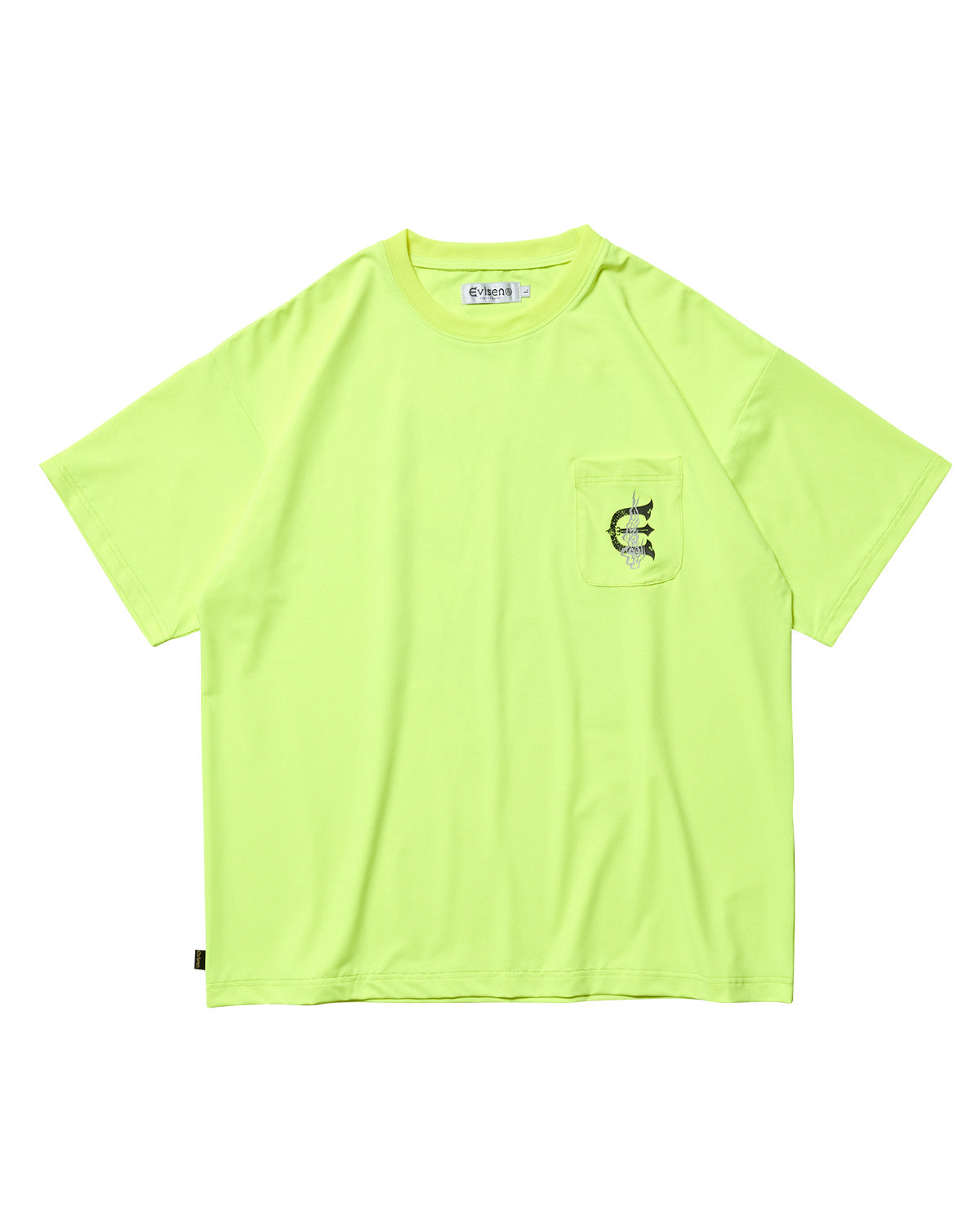 FIRE RECTANGLE LOGO POCKET TECH TEE - YELLOW