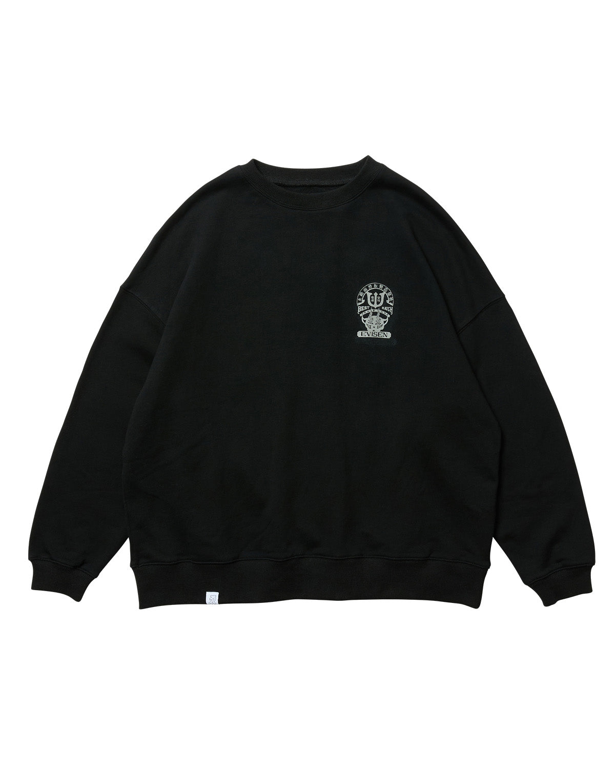 TIGER MATCH EMBLEM CREW SWEAT - BLACK