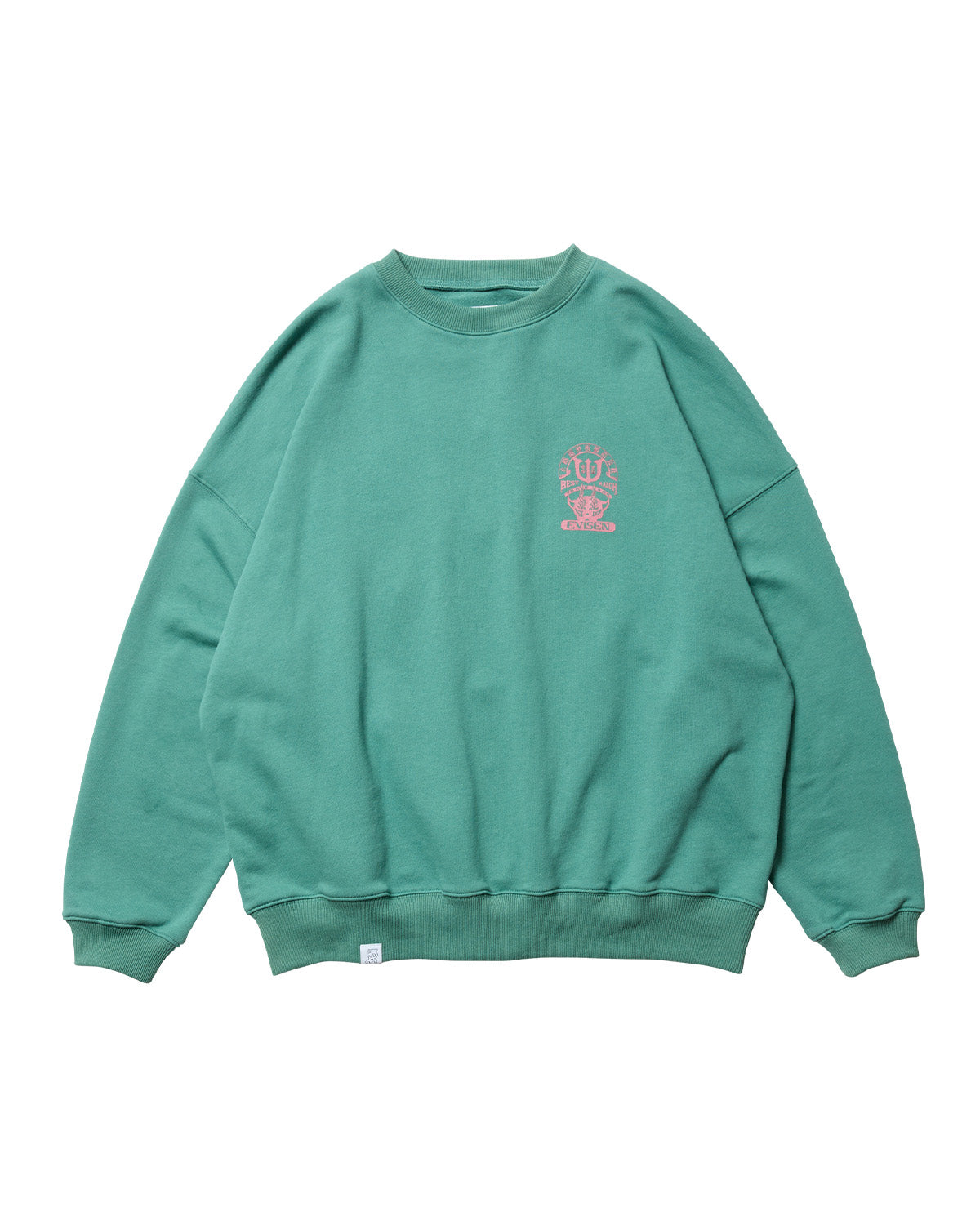 TIGER MATCH EMBLEM CREW SWEAT - TURQUOISE