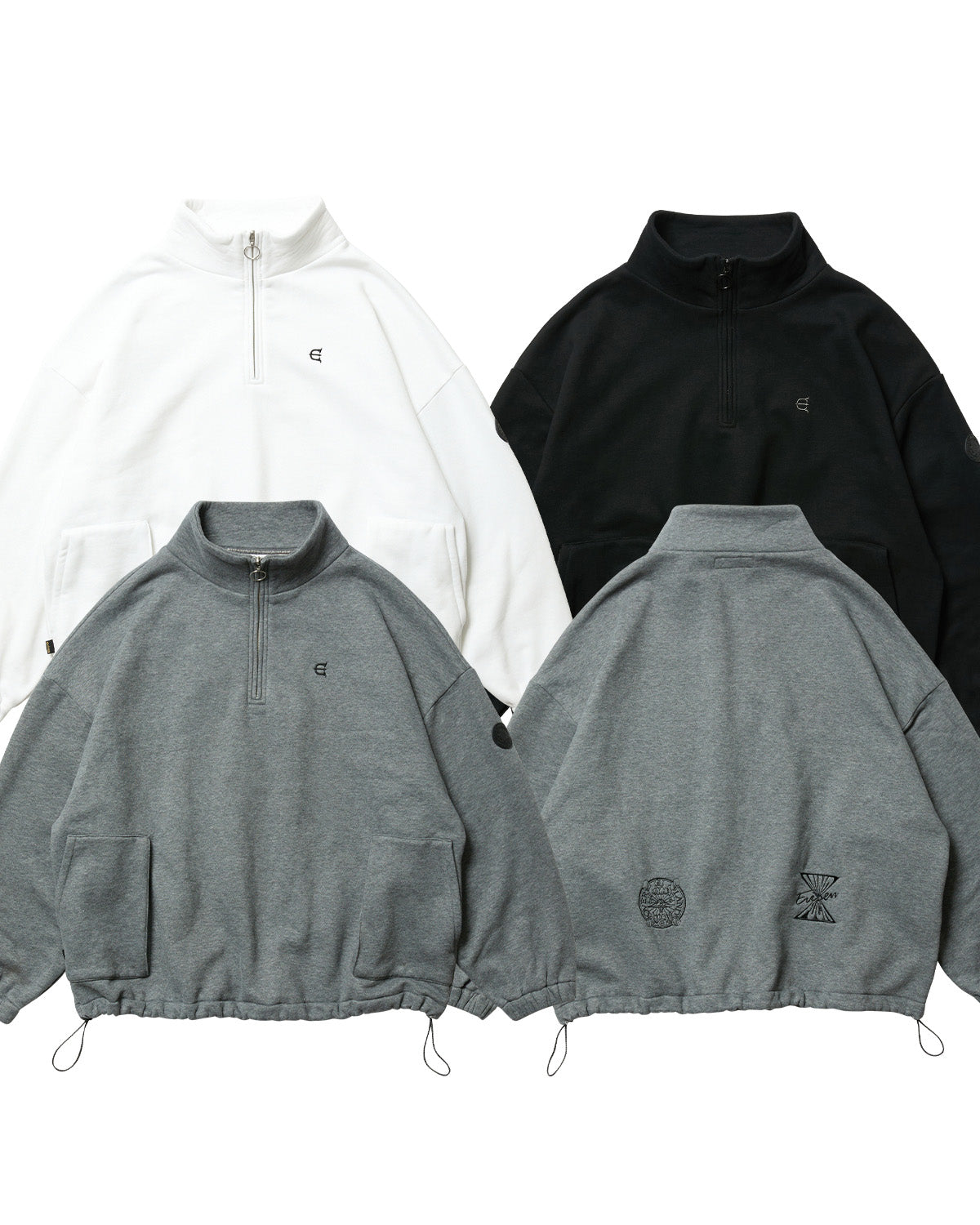 MIND LAND HALF ZIP SWEAT - BLACK