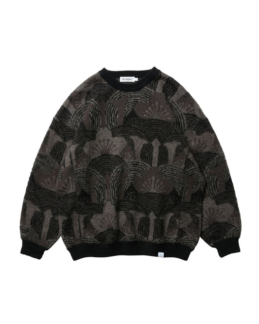 KABUTO MOHAIR CREW KNIT - BLACK / GREY