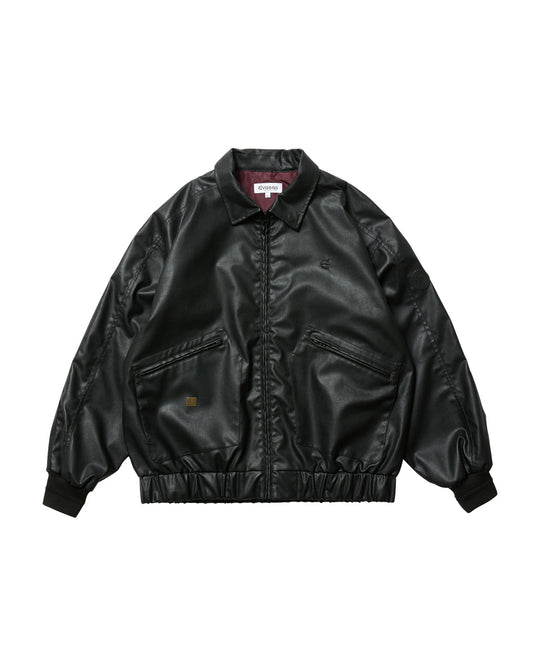 POSTMAN FAUX LEATHER JACKET - BLACK