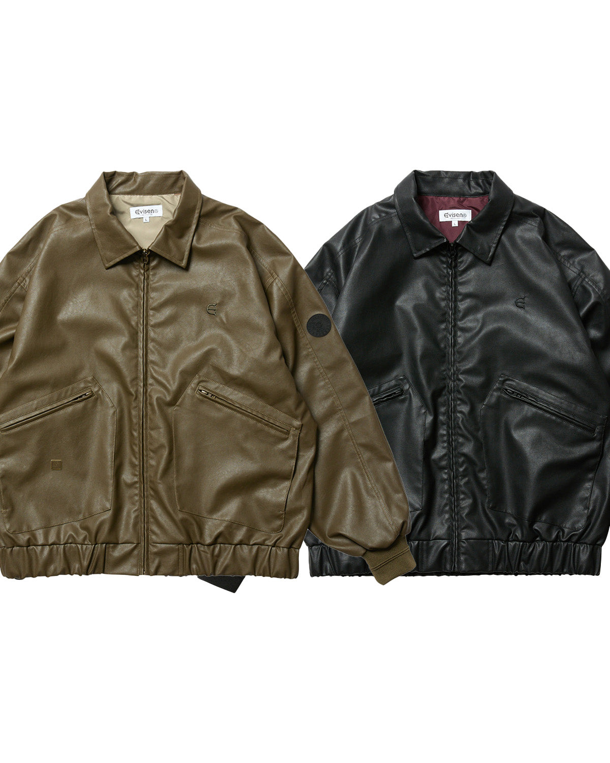 POSTMAN FAUX LEATHER JACKET - COFFEE BROWN