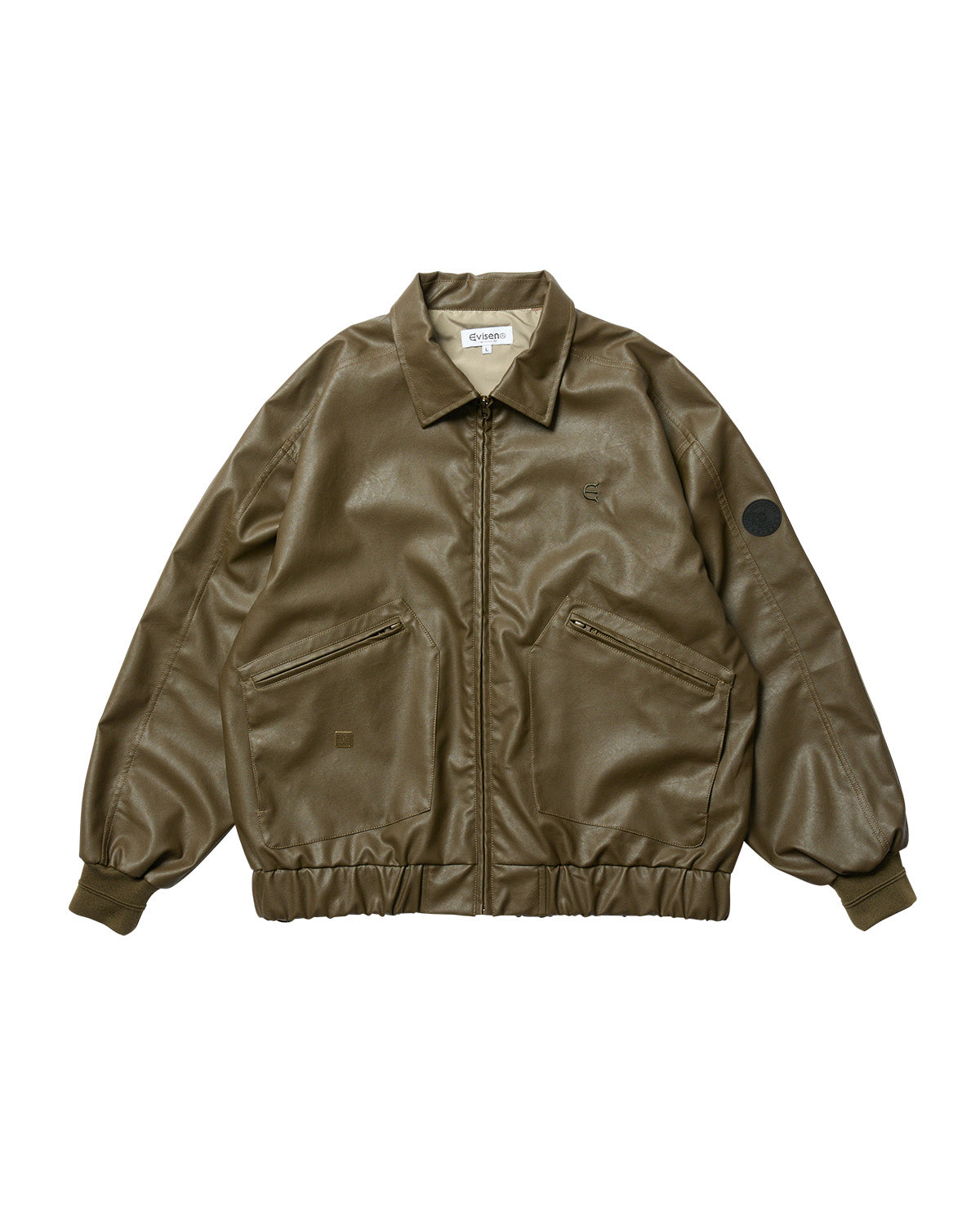 POSTMAN FAUX LEATHER JACKET - COFFEE BROWN