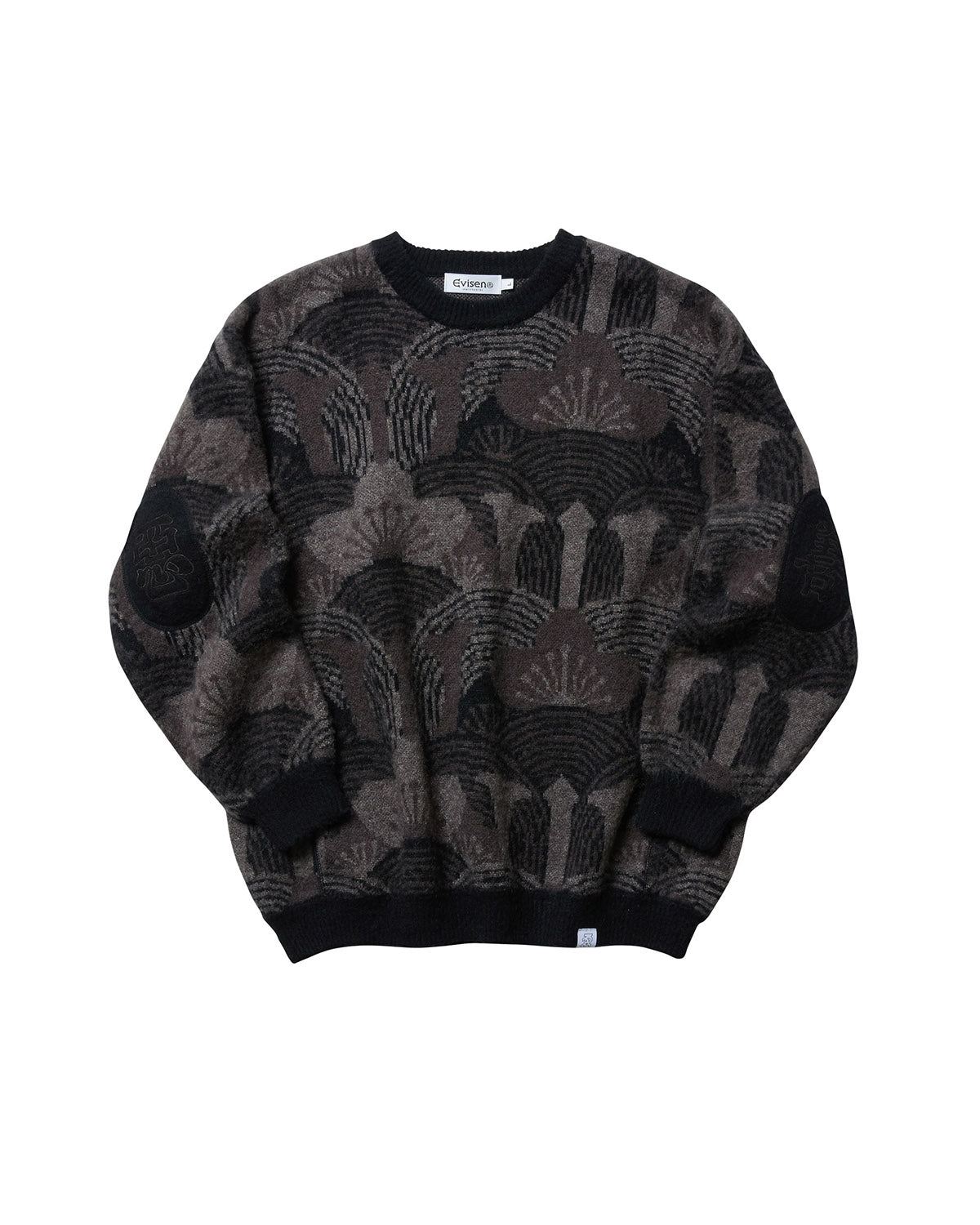 KABUTO MOHAIR CREW KNIT - BLACK / GREY