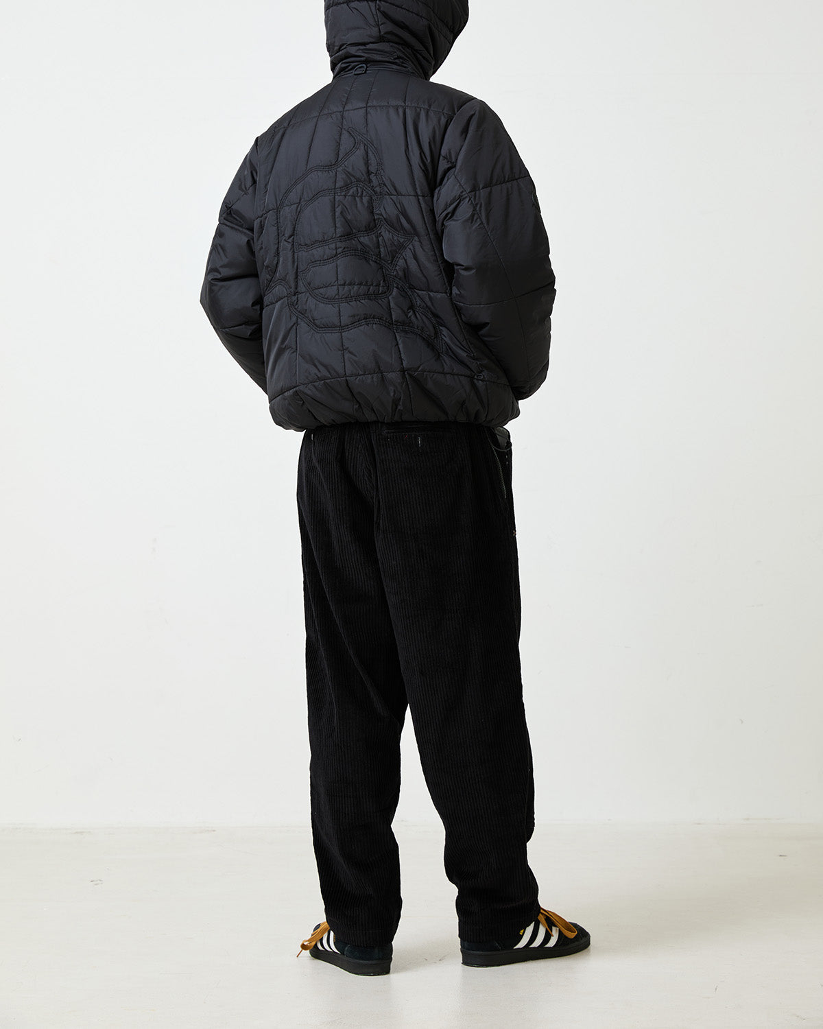 BOHEMIAN CORDUROY WORK PANTS - BLACK