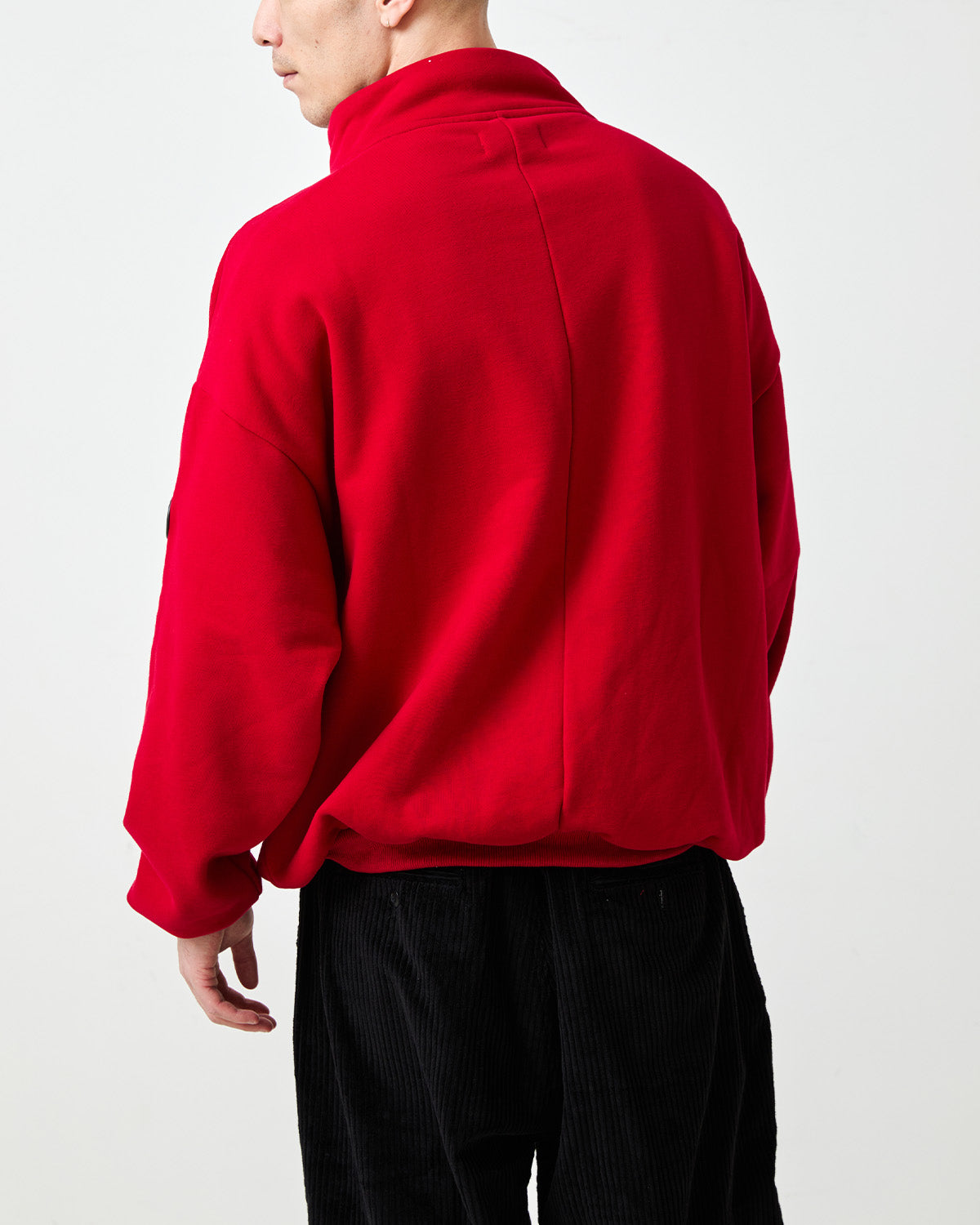 LOGO HALF ZIP SWEAT - BLACK