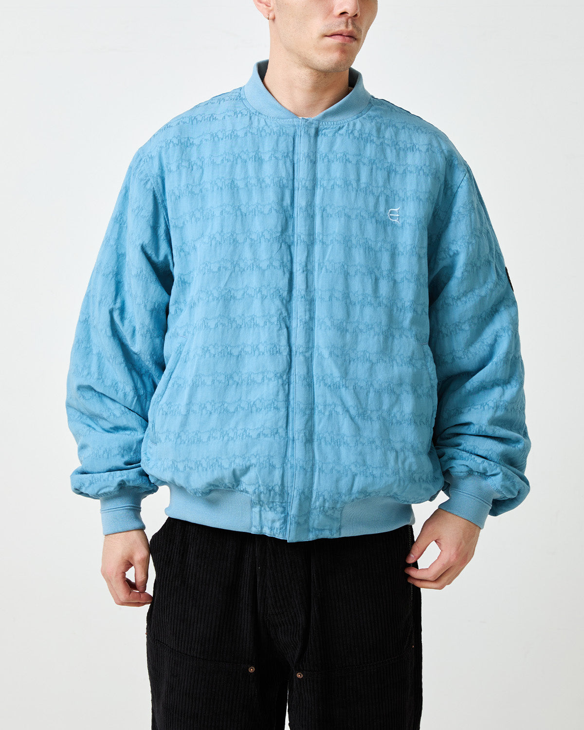 JACQUARD BOMBER JACKET - BLUE