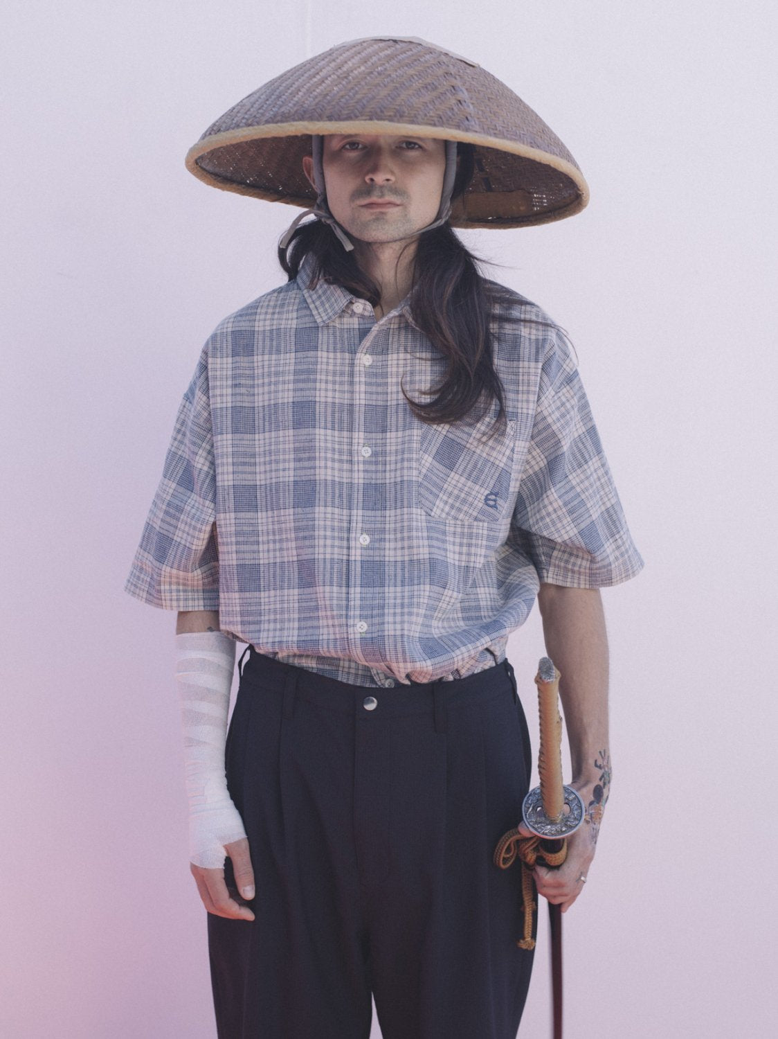 WILLIAM CHECK SHIRT - LIGHT NAVY