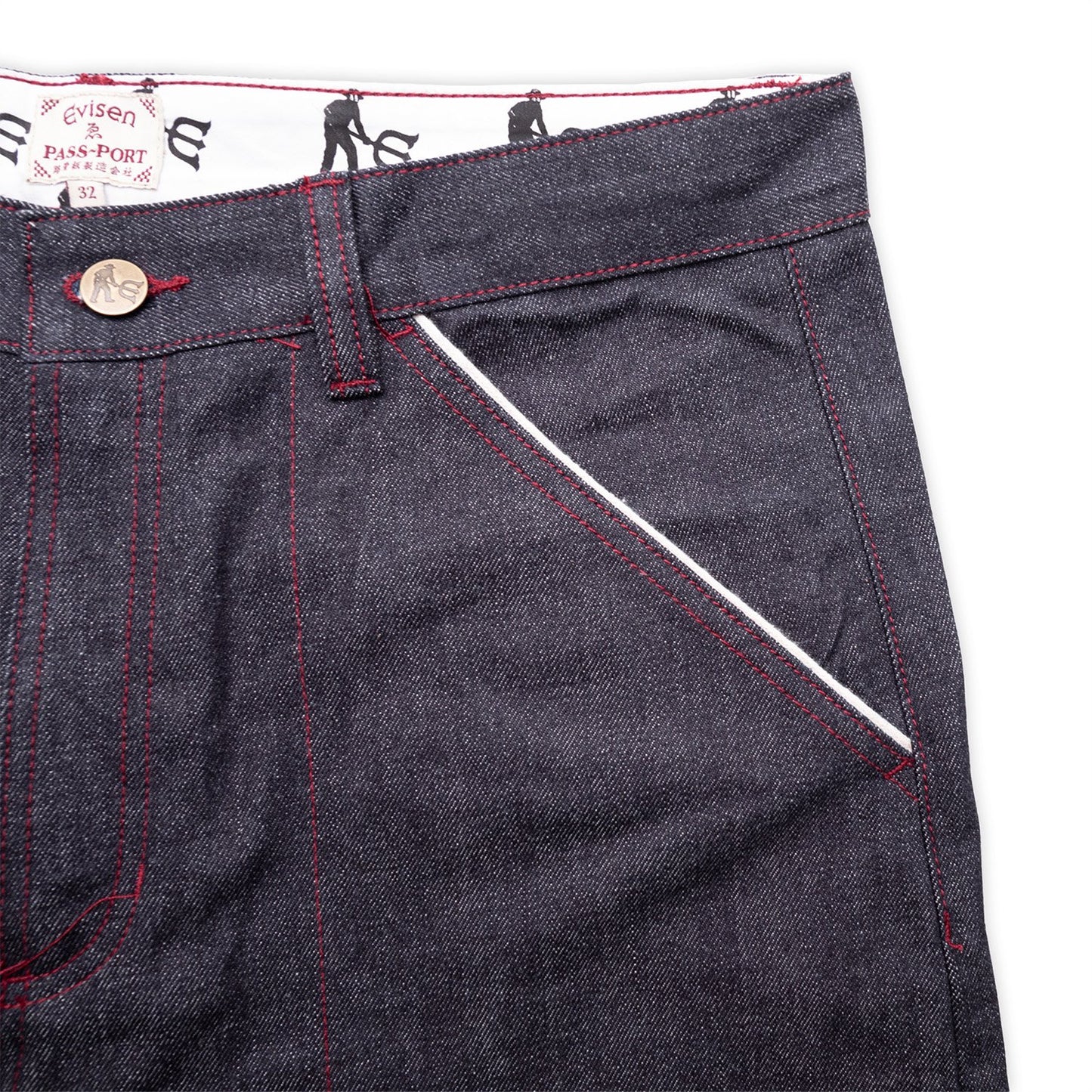 EVISEN x PASS~PORT SELVEDGE DENIM WORKERS CLUB PAN - RAW DENIM