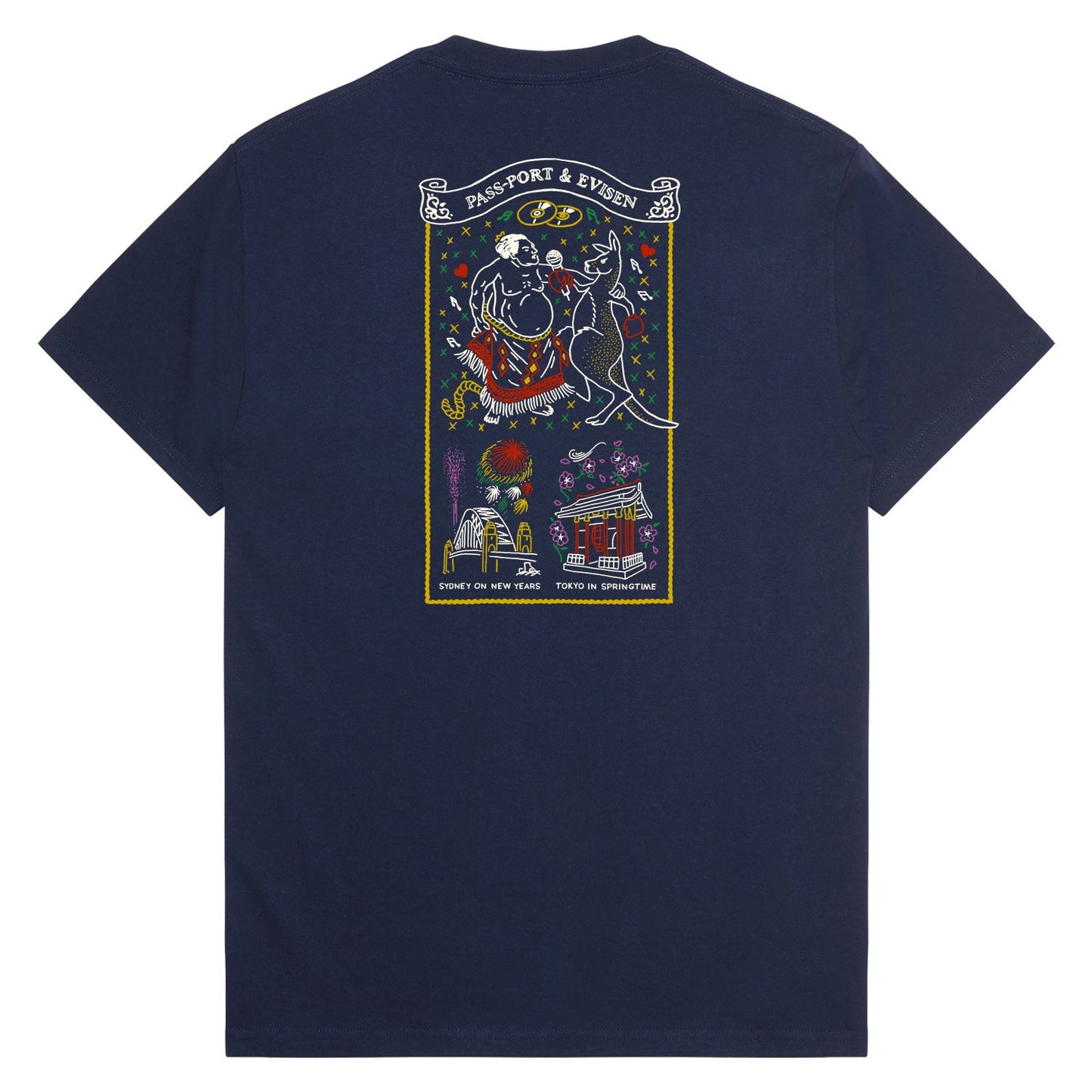 EVISEN x PASS~PORT KARAOKE TEE - NAVY