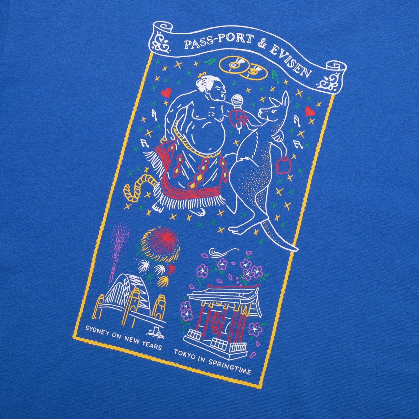 EVISEN x PASS~PORT KARAOKE TEE - ROYAL BLUE