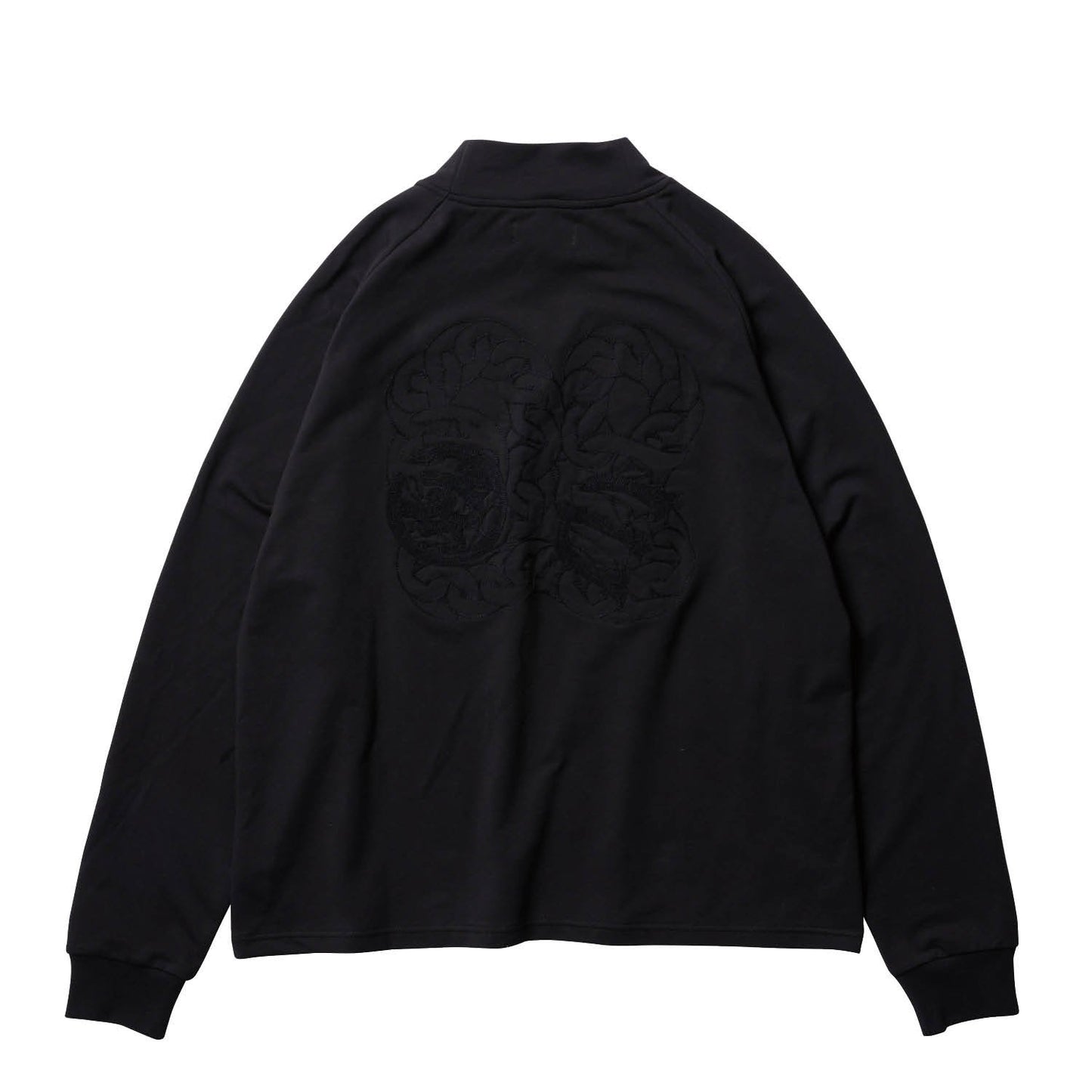 CHAIN MOCK NECK LS - BLACK