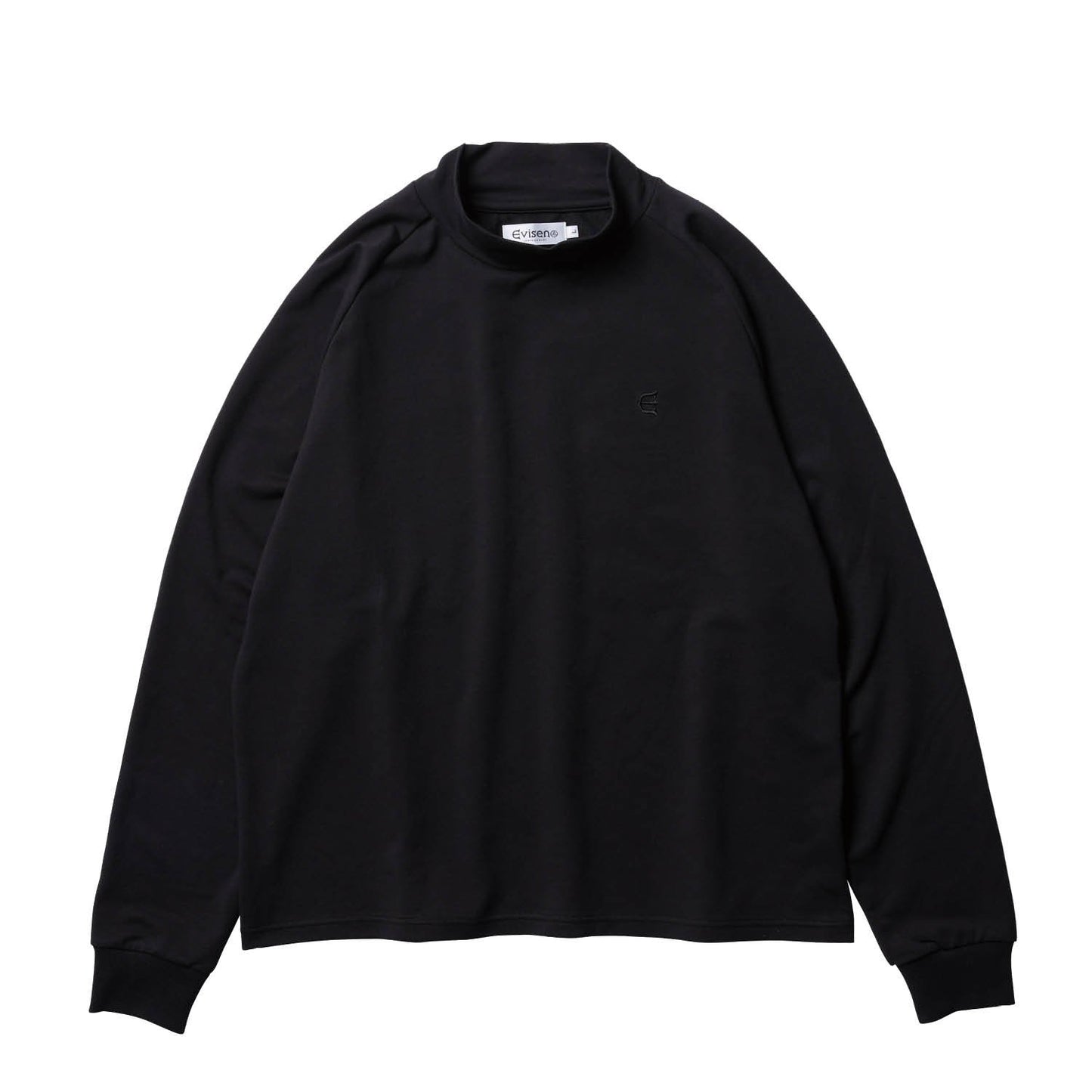 CHAIN MOCK NECK LS - BLACK
