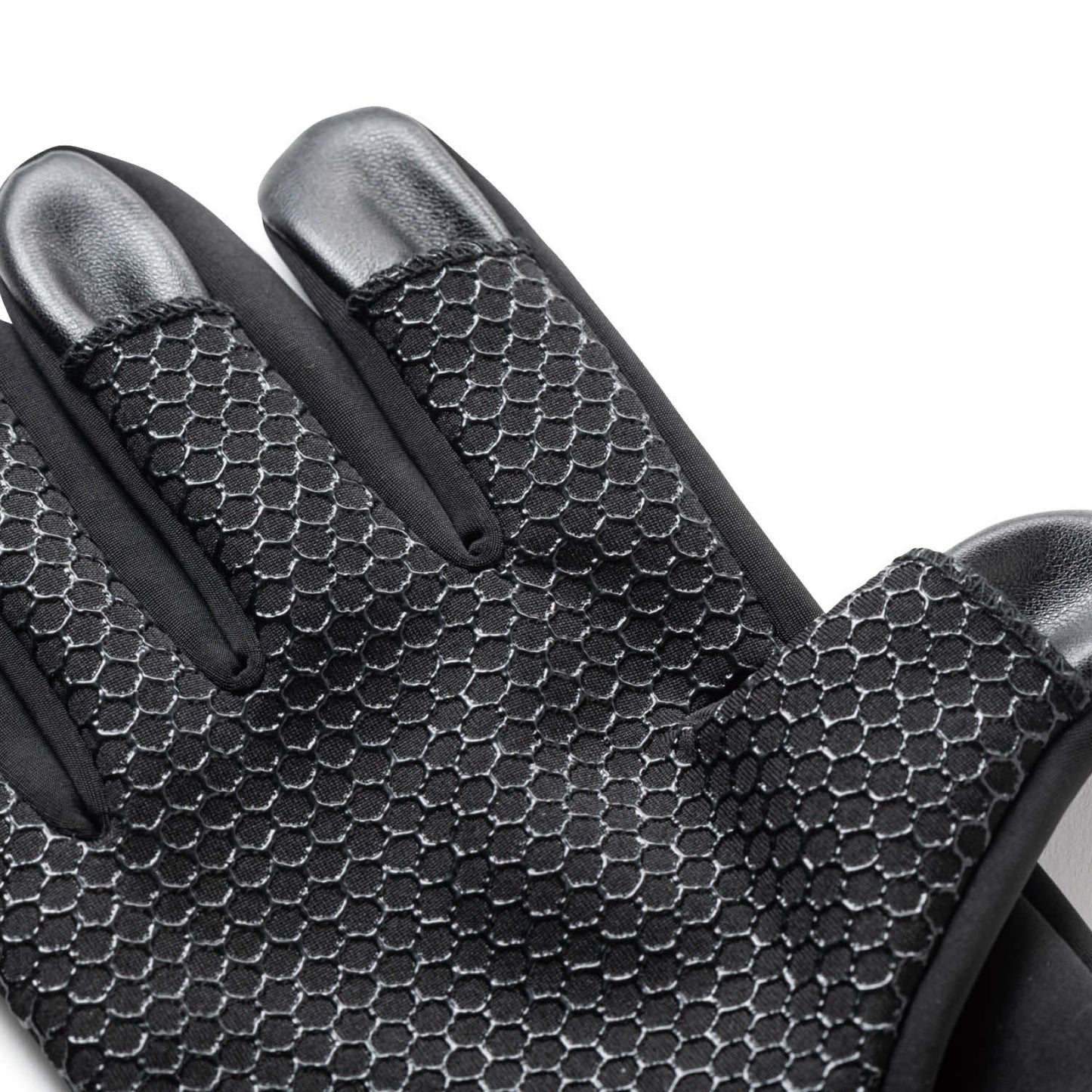 3 OPEN FINGER FISHING GLOVES - BLACK