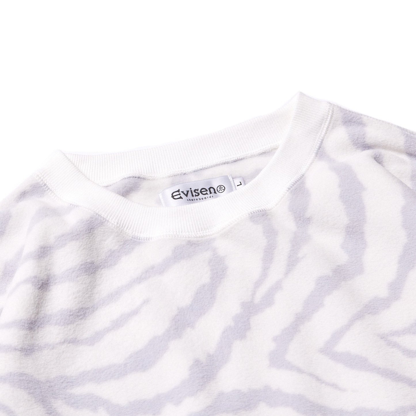 ZEBRA FLEECE CREW SWEATSHIRT - LIGHT BLUE