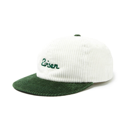 CORD 6 PANEL CAP - WHITE/GREEN