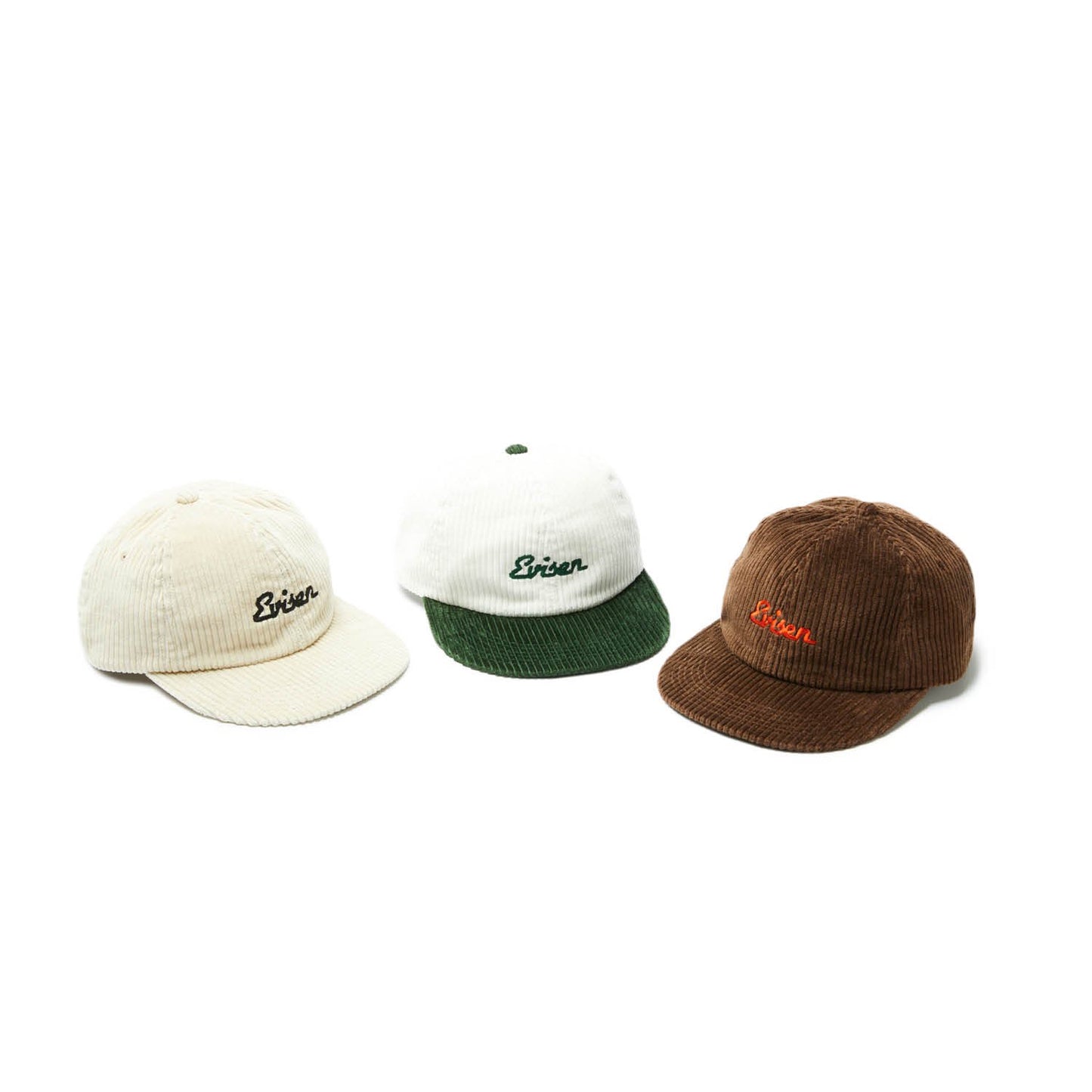 CORD 6 PANEL CAP - WHITE/GREEN