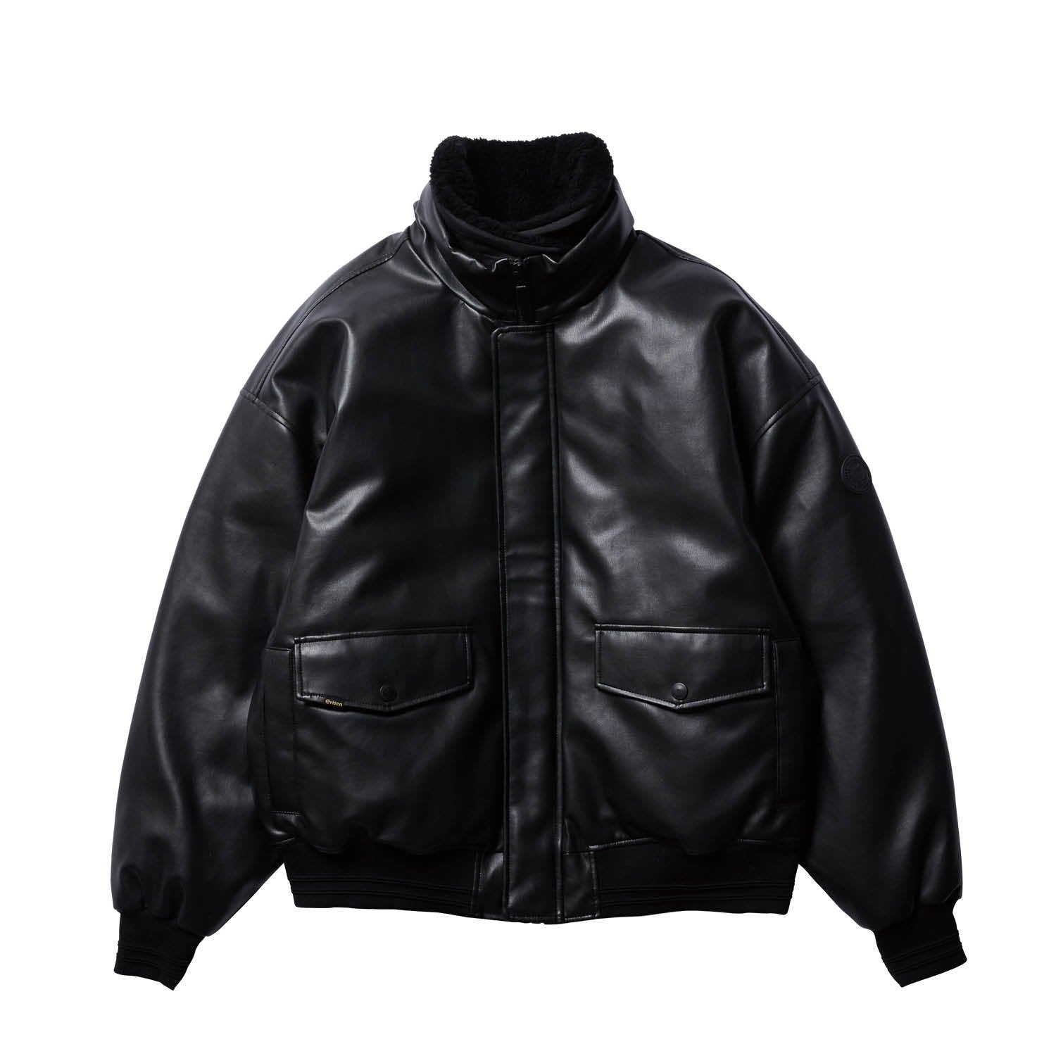 2-WAY COLLAR LEATHER DOWN JACKET - BLACK – Evisen Skateboards ゑ