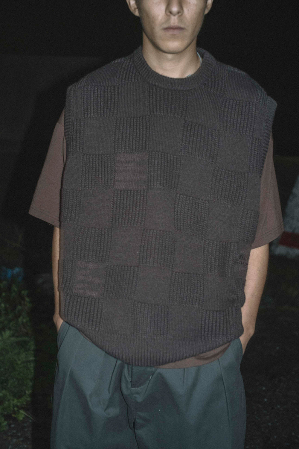 WYE2-WYE4 KNIT VEST - GREY