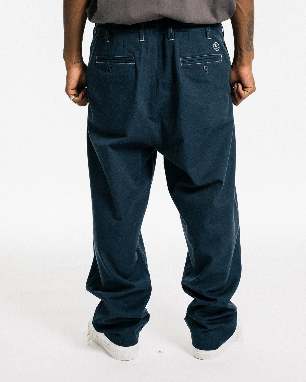 BOHEMIAN COTTON PANTS - NAVY