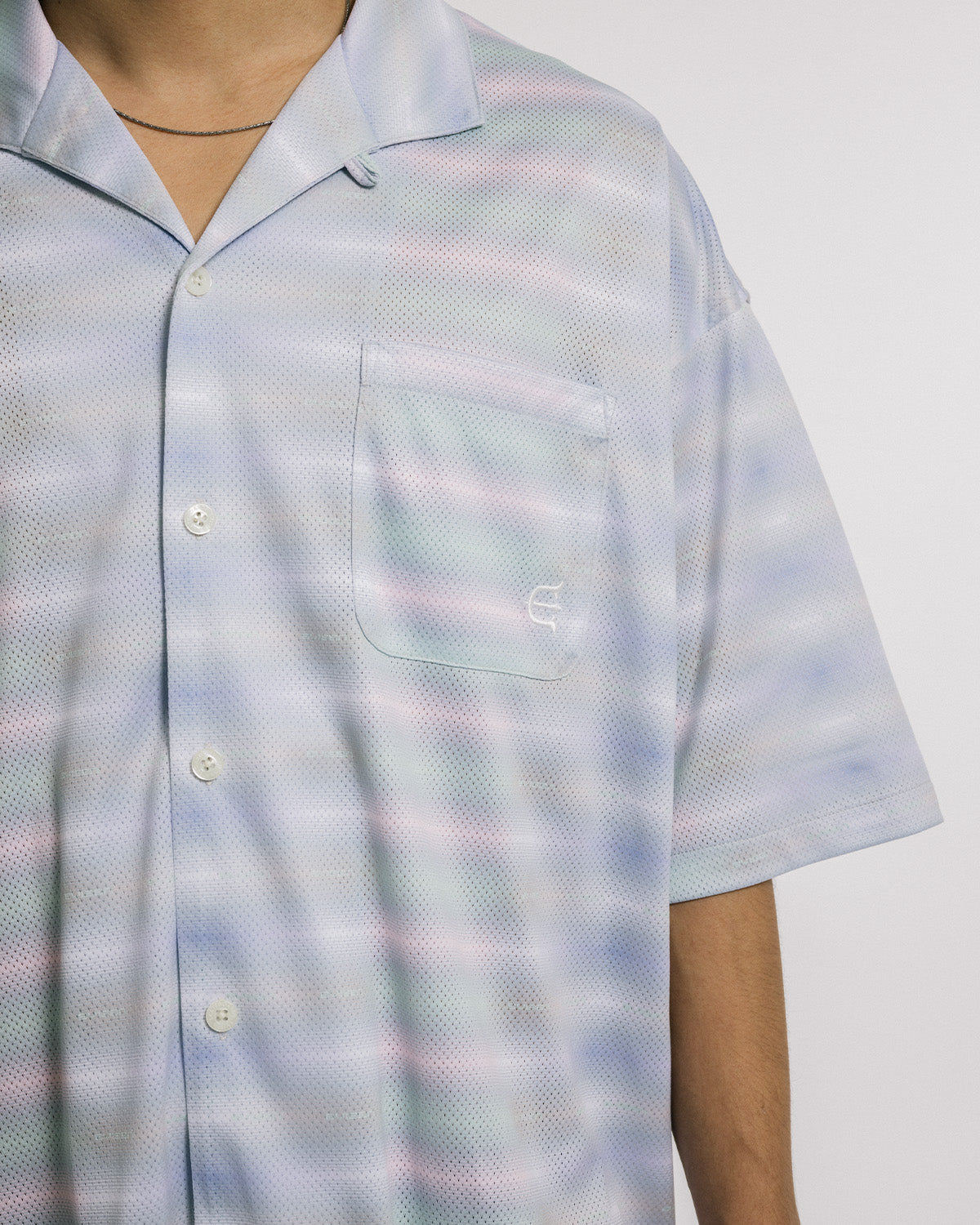 BORDER MESH SHIRT - WHITE