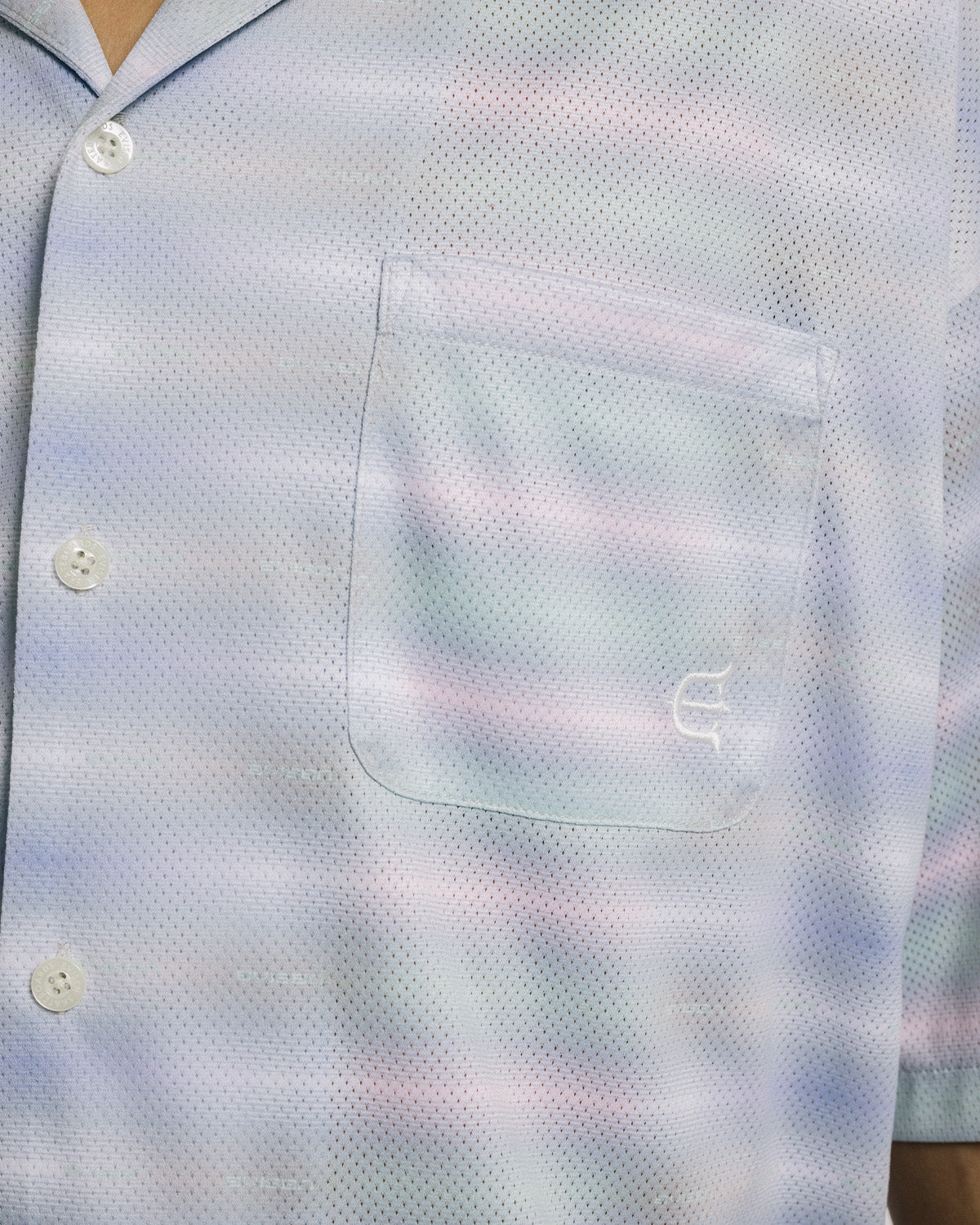 BORDER MESH SHIRT - WHITE