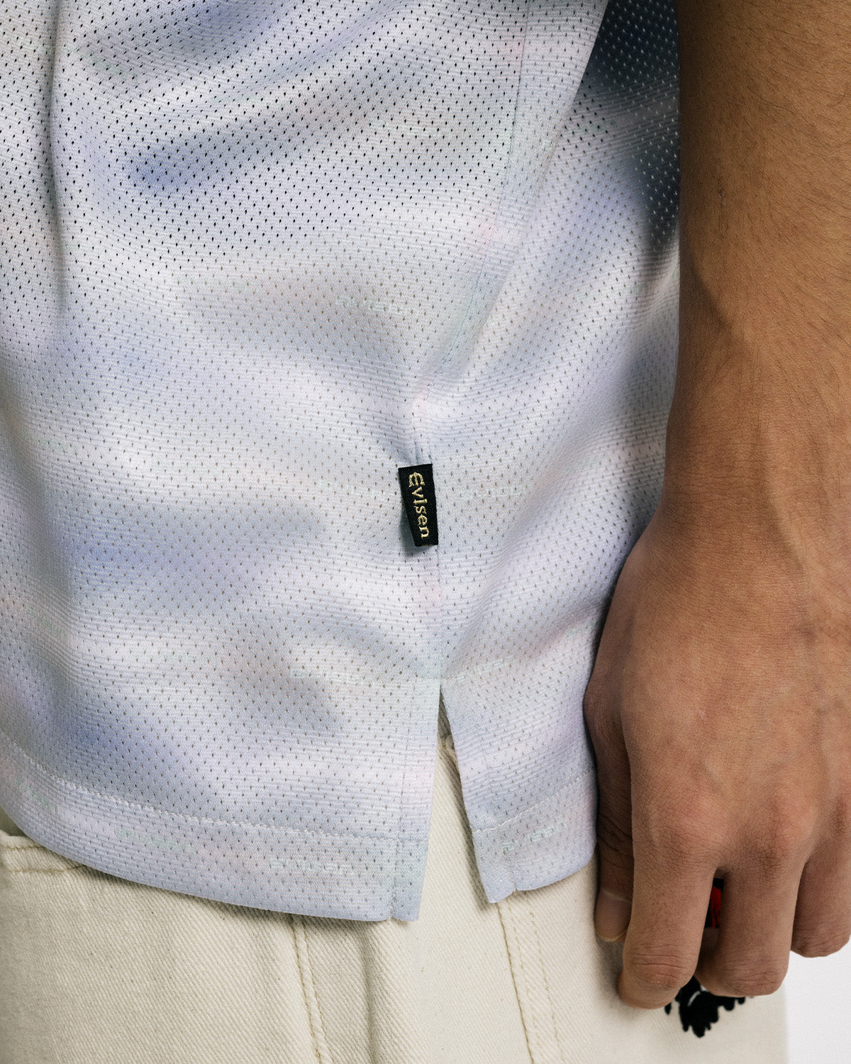 BORDER MESH SHIRT - WHITE