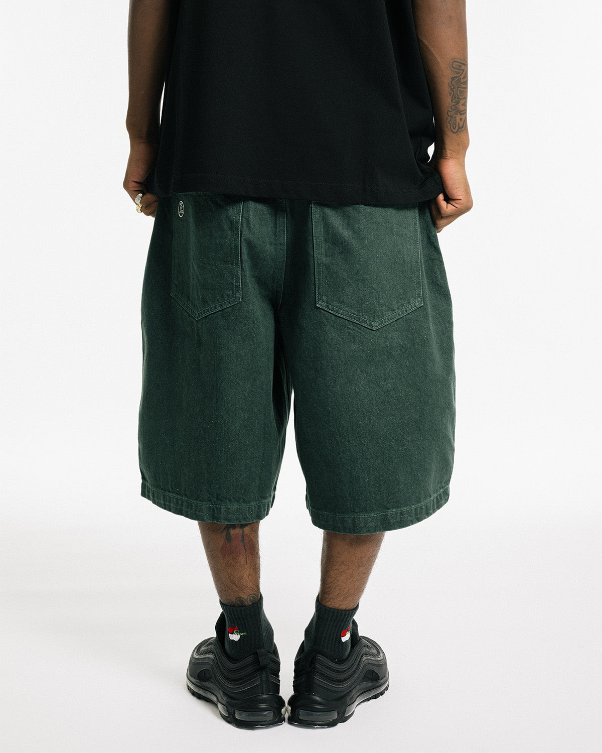 SUSHI DENIM SHORTS - LIGHT GREEN