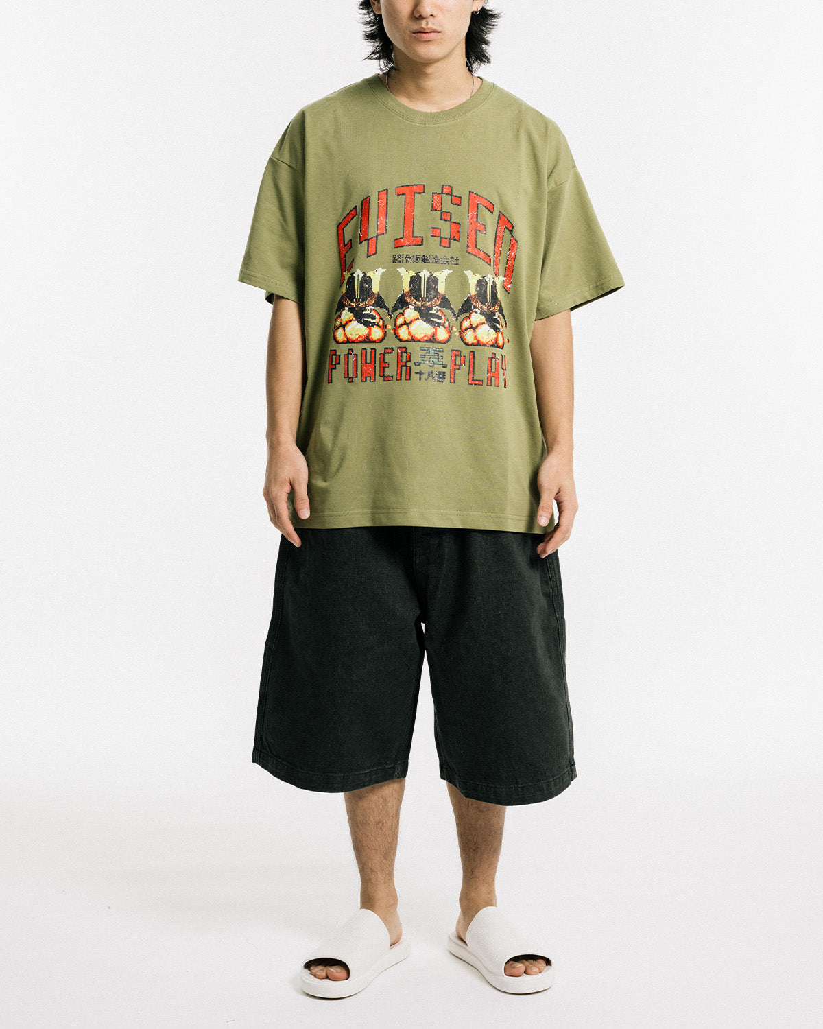 SUSHI DENIM SHORTS - LIGHT BLACK
