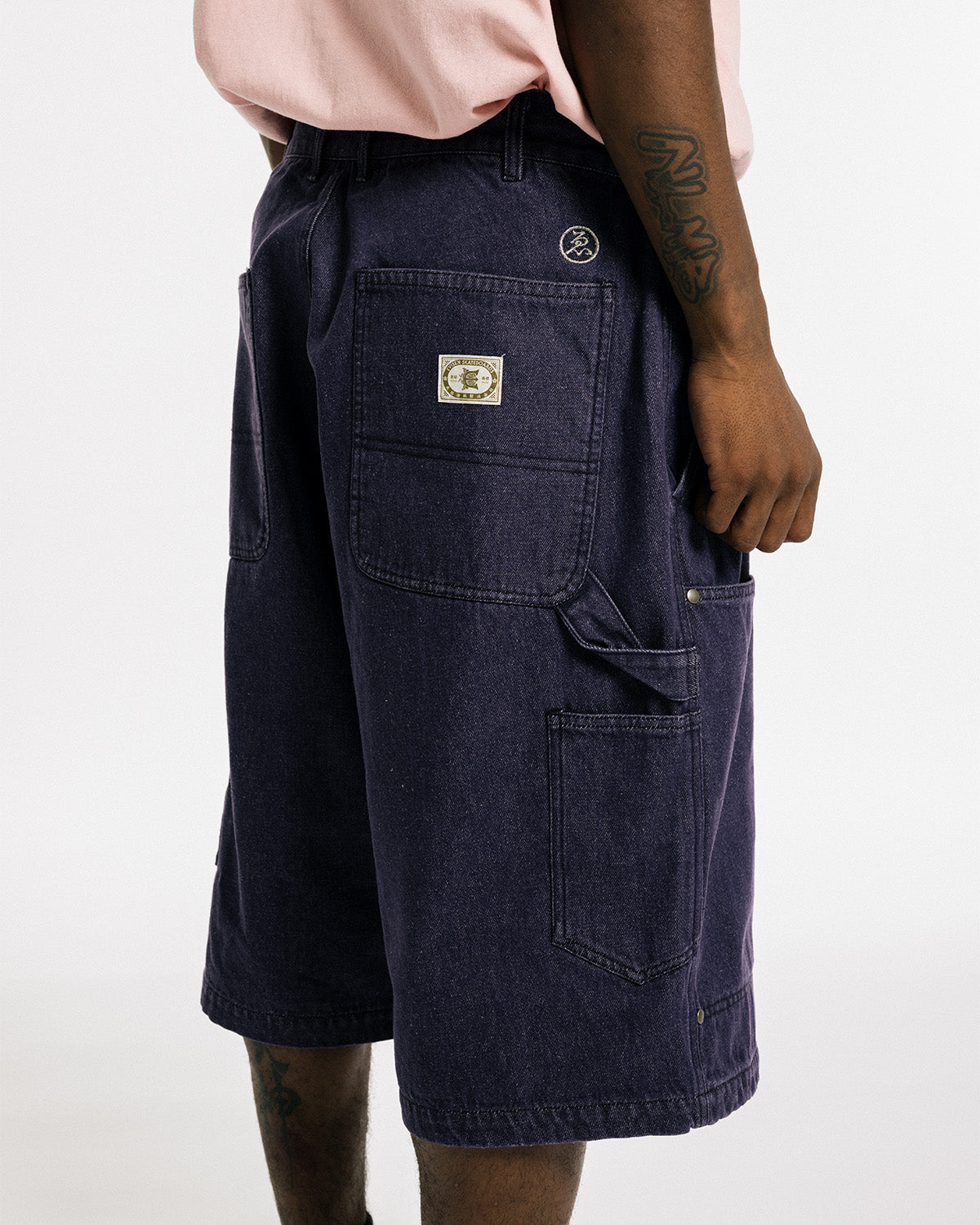 COLORED DEMIN WORK SHORTS - PURULE