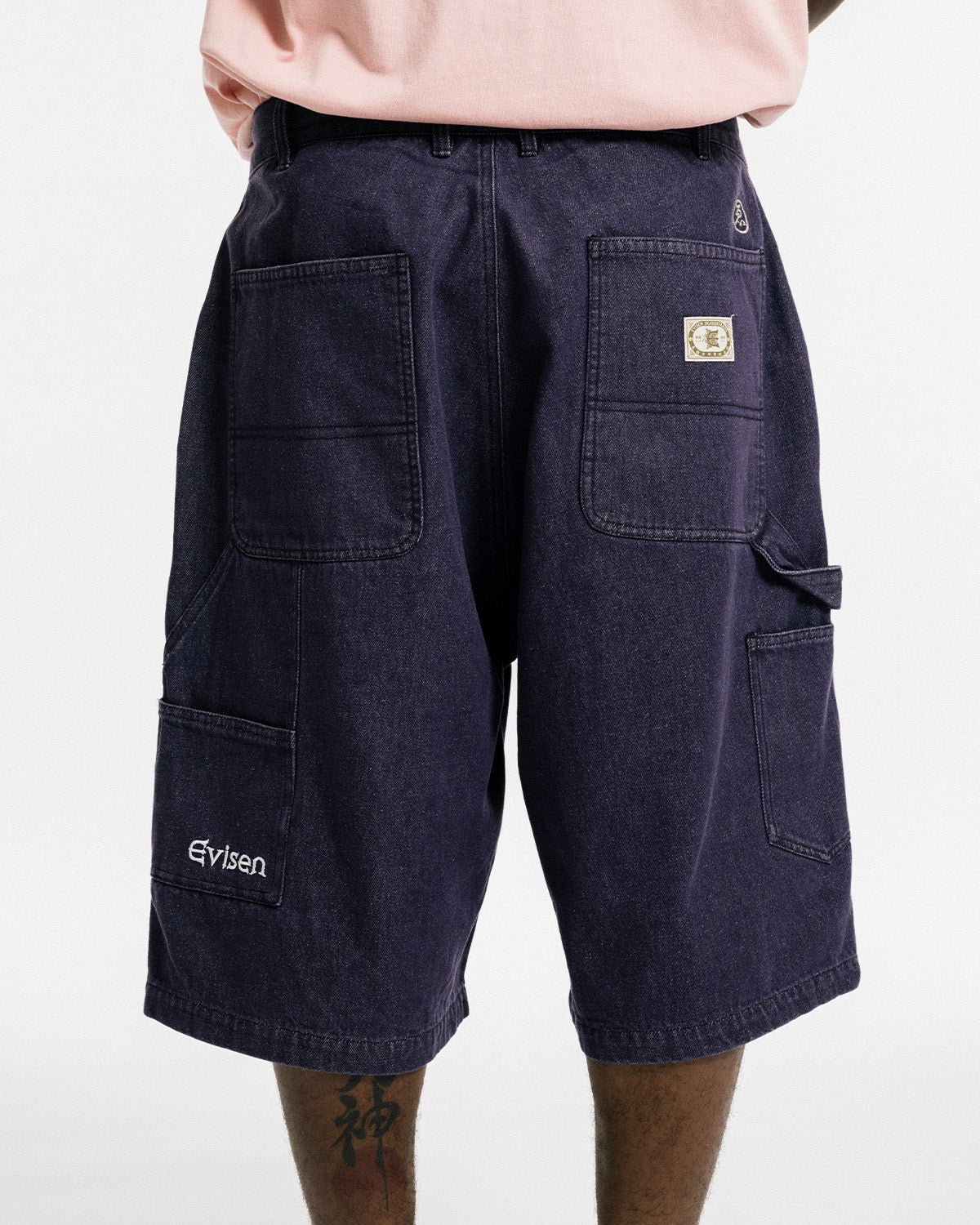 COLORED DEMIN WORK SHORTS - PURULE