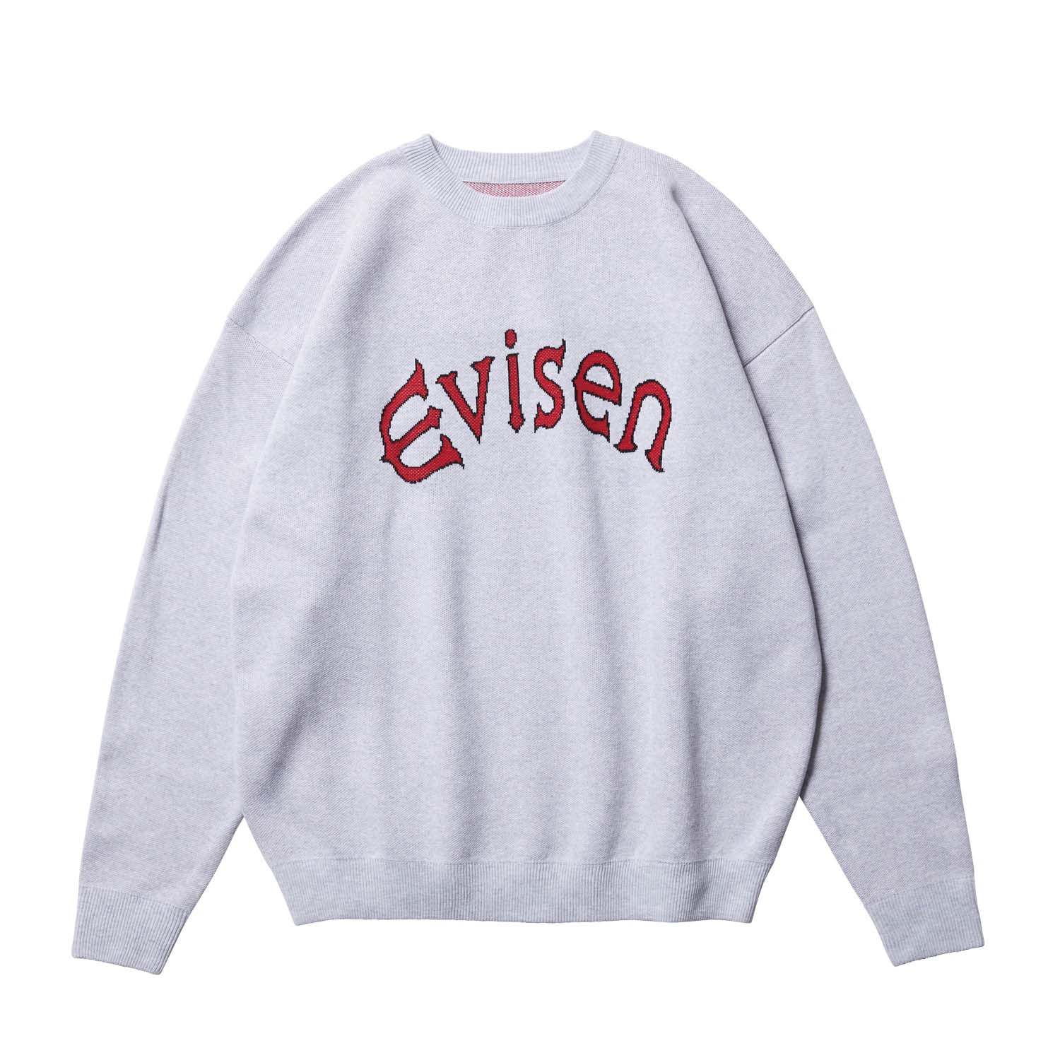 LOGO JACQUARD KNIT - HEATHER GREY – Evisen Skateboards ゑ 