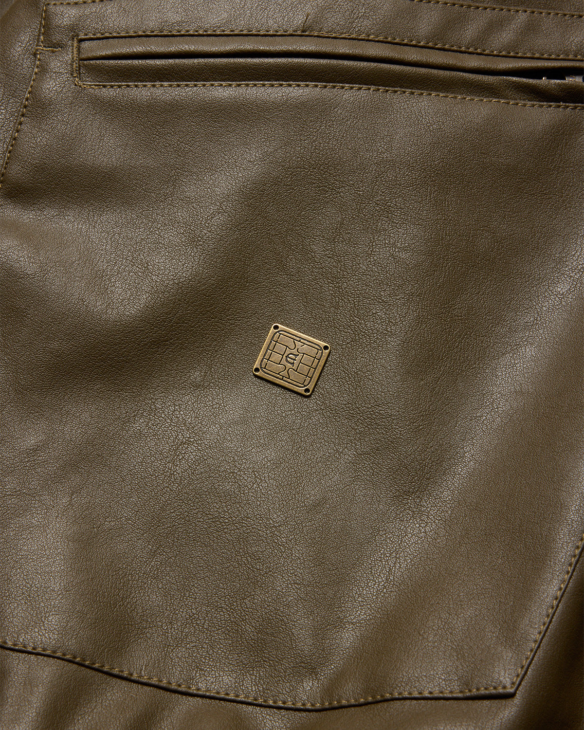 POSTMAN FAUX LEATHER JACKET - COFFEE BROWN