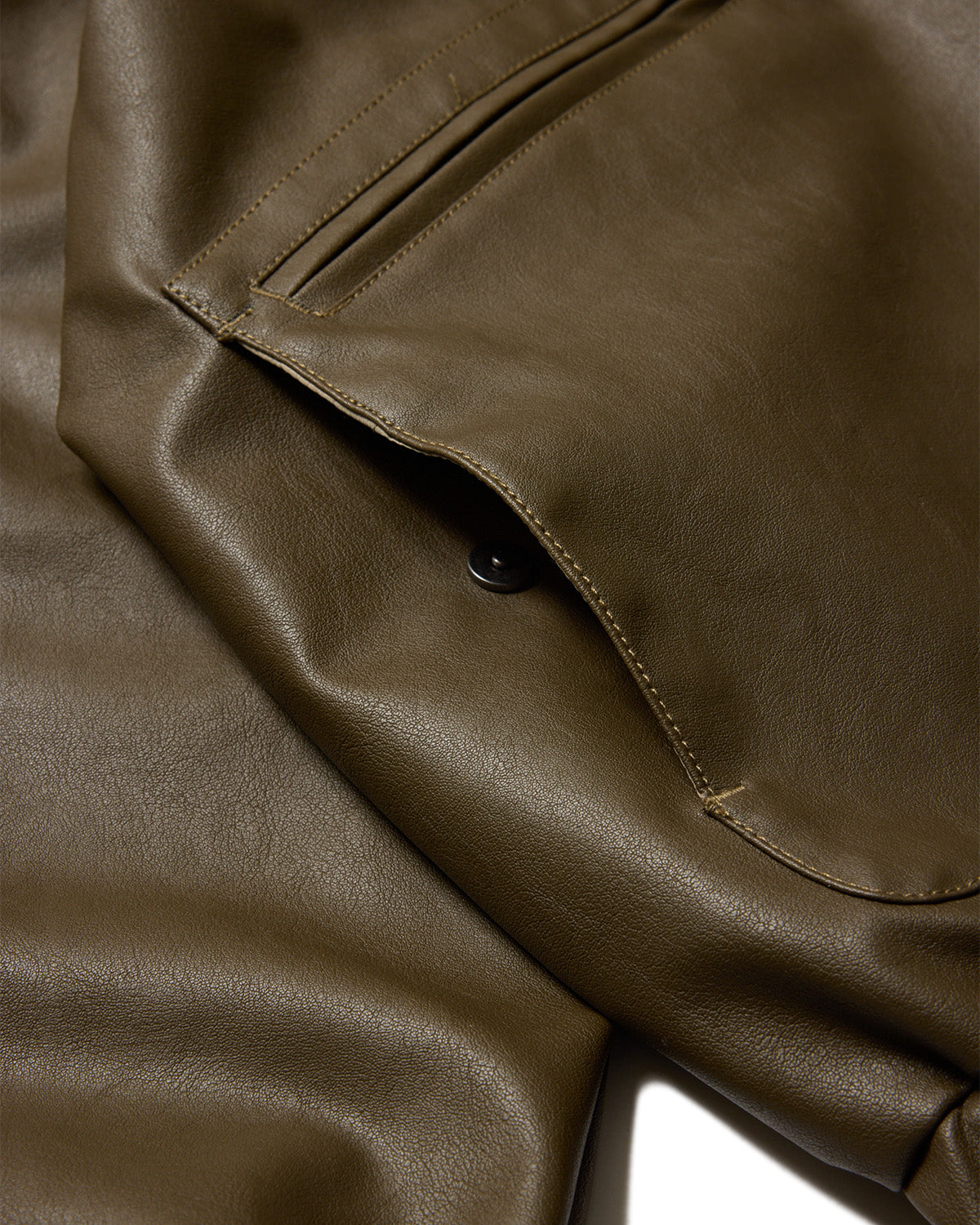 POSTMAN FAUX LEATHER JACKET - COFFEE BROWN