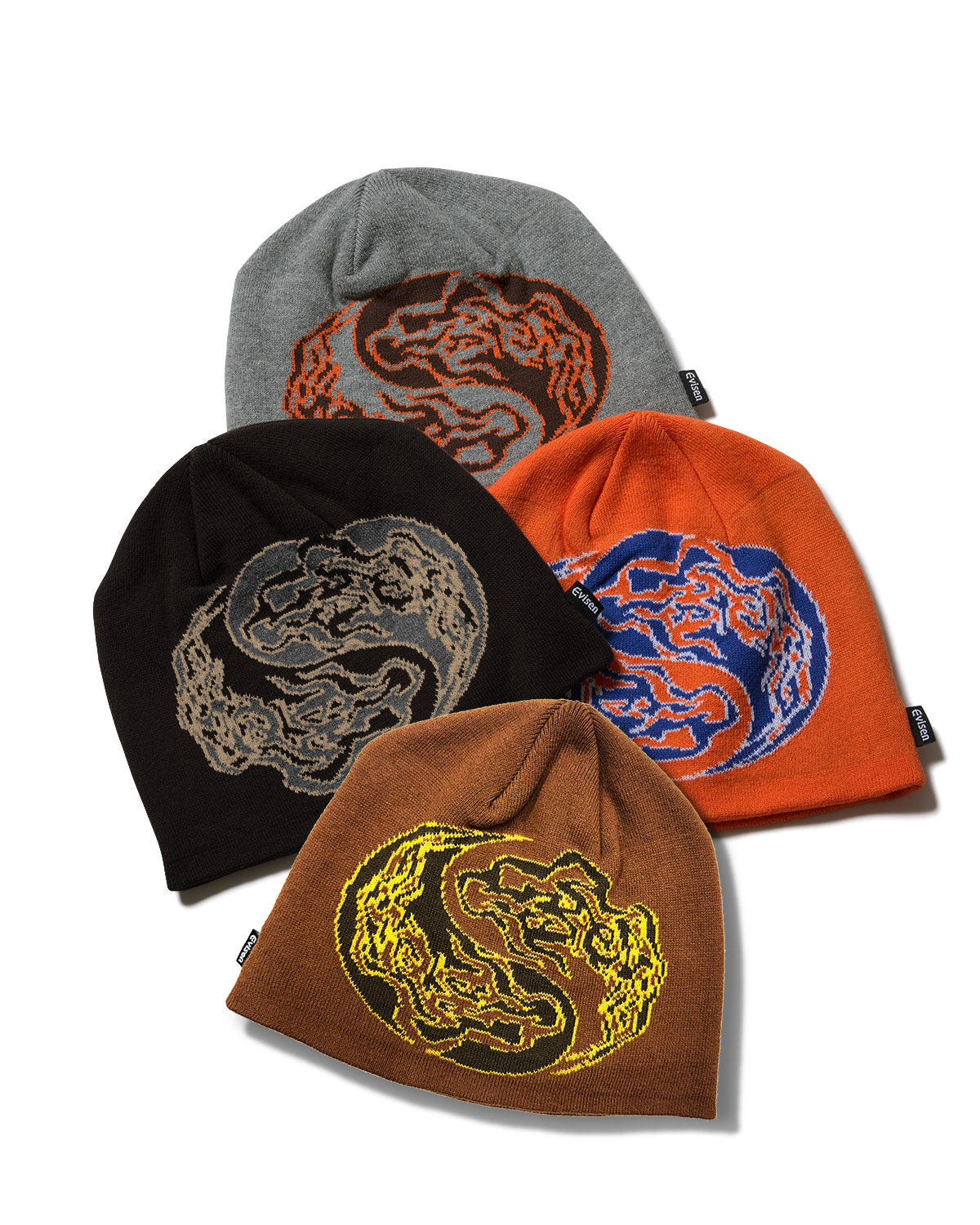 YIN-YANG FIRE BEANIE - BLACK