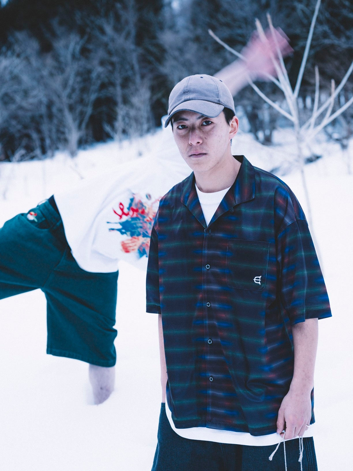 BORDER MESH SHIRT - WHITE