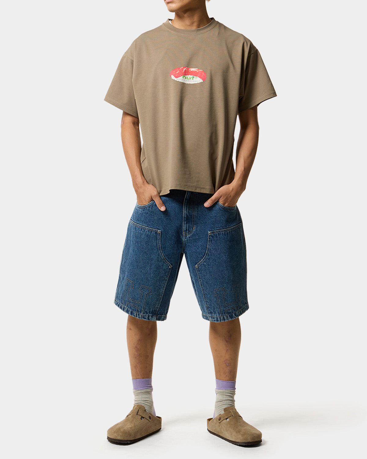 HUF x EVISEN HUF SUSHI S/S TEE - CHARCOAL