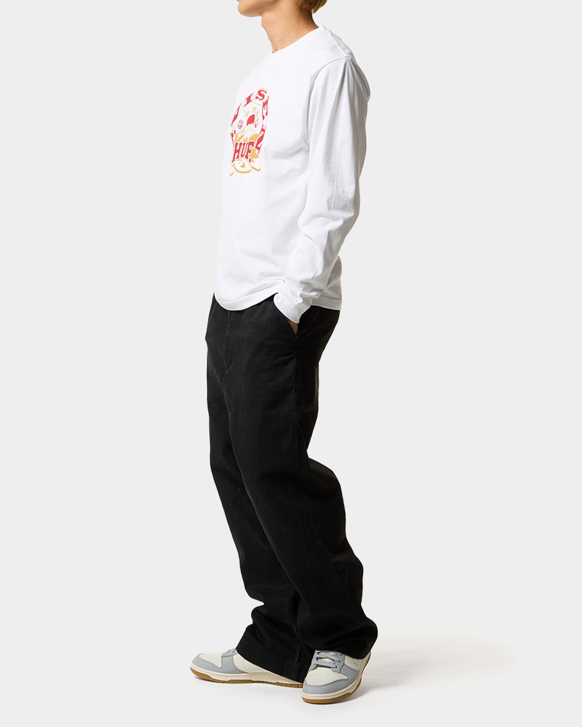 HUF x EVISEN HUFUJI L/S TEE - WHITE