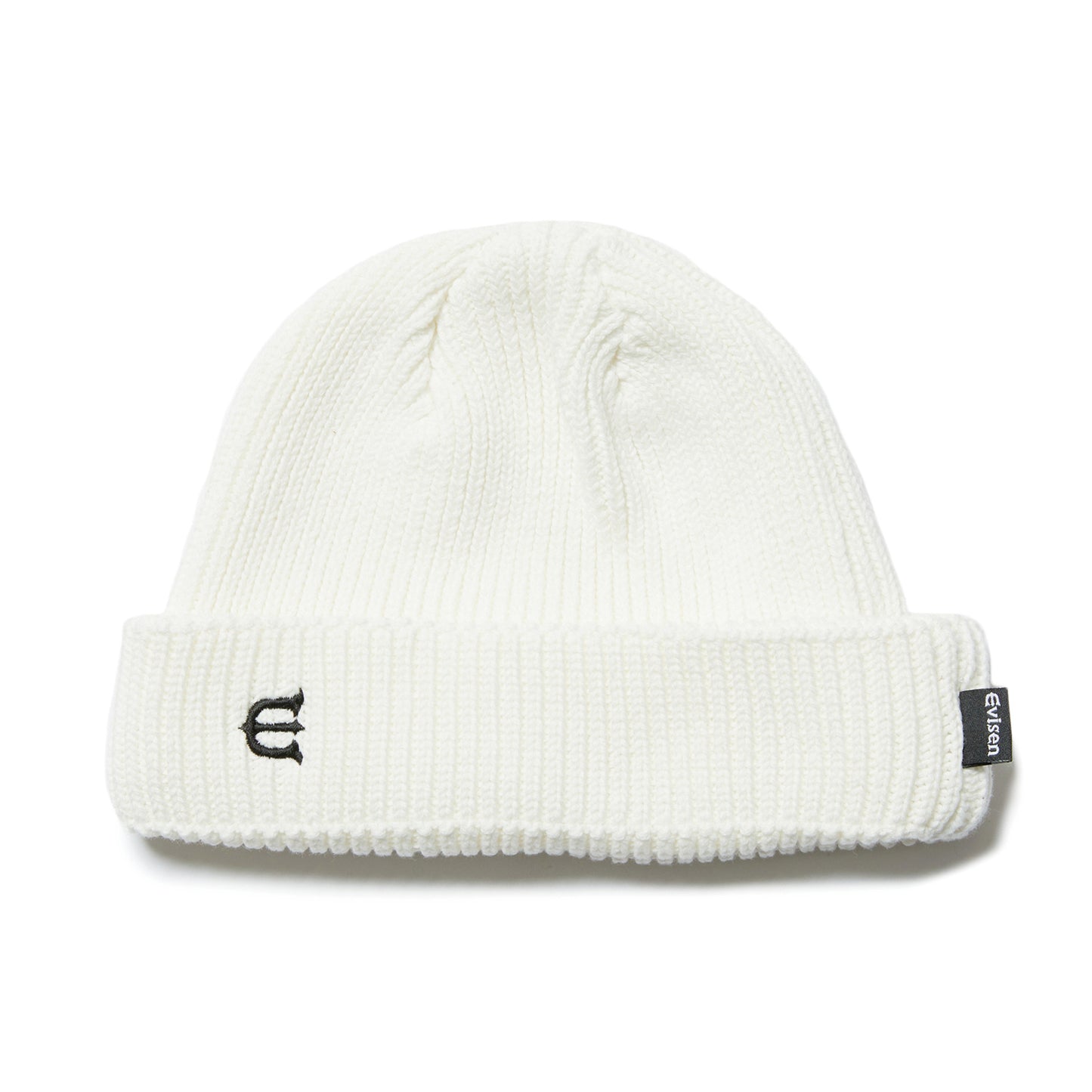 E LOGO BEANIE - WHITE