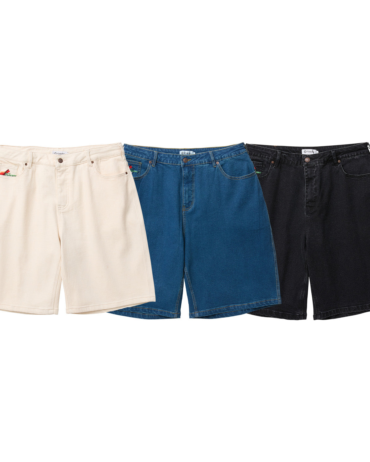 SUSHI DENIM SHORTS - BLACK – Evisen Skateboards ゑ (エビセン
