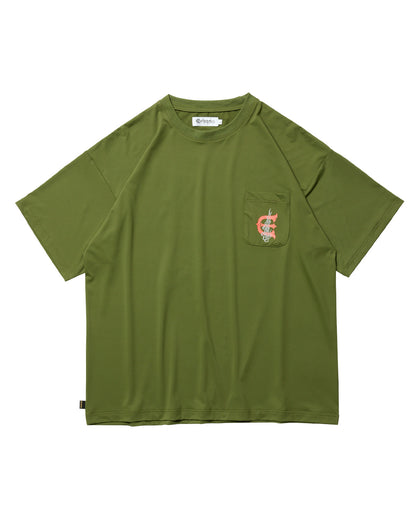 FIRE RECTANGLE LOGO POCKET TECH TEE - FOREST