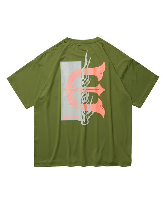 FIRE RECTANGLE LOGO POCKET TECH TEE - FOREST