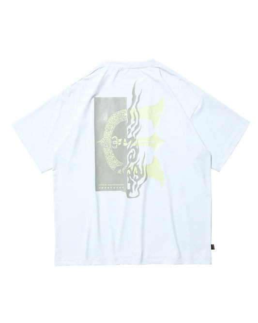FIRE RECTANGLE LOGO POCKET TECH TEE - WHITE
