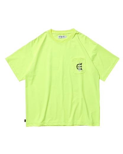 FIRE RECTANGLE LOGO POCKET TECH TEE - YELLOW