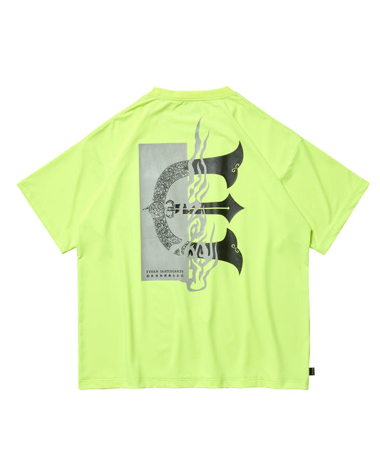 FIRE RECTANGLE LOGO POCKET TECH TEE - YELLOW