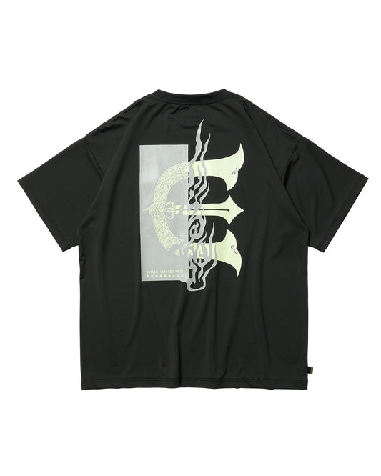 FIRE RECTANGLE LOGO POCKET TECH TEE - BLACK